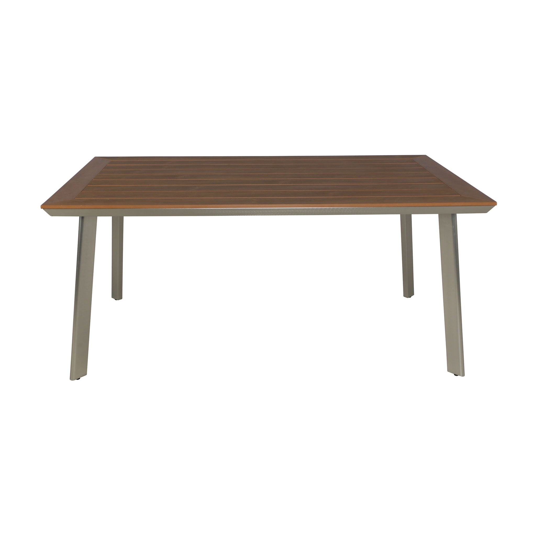 Outdoor Dining Table With Eucalyptus Wood Topped - Silver - Best Buy Furniture
