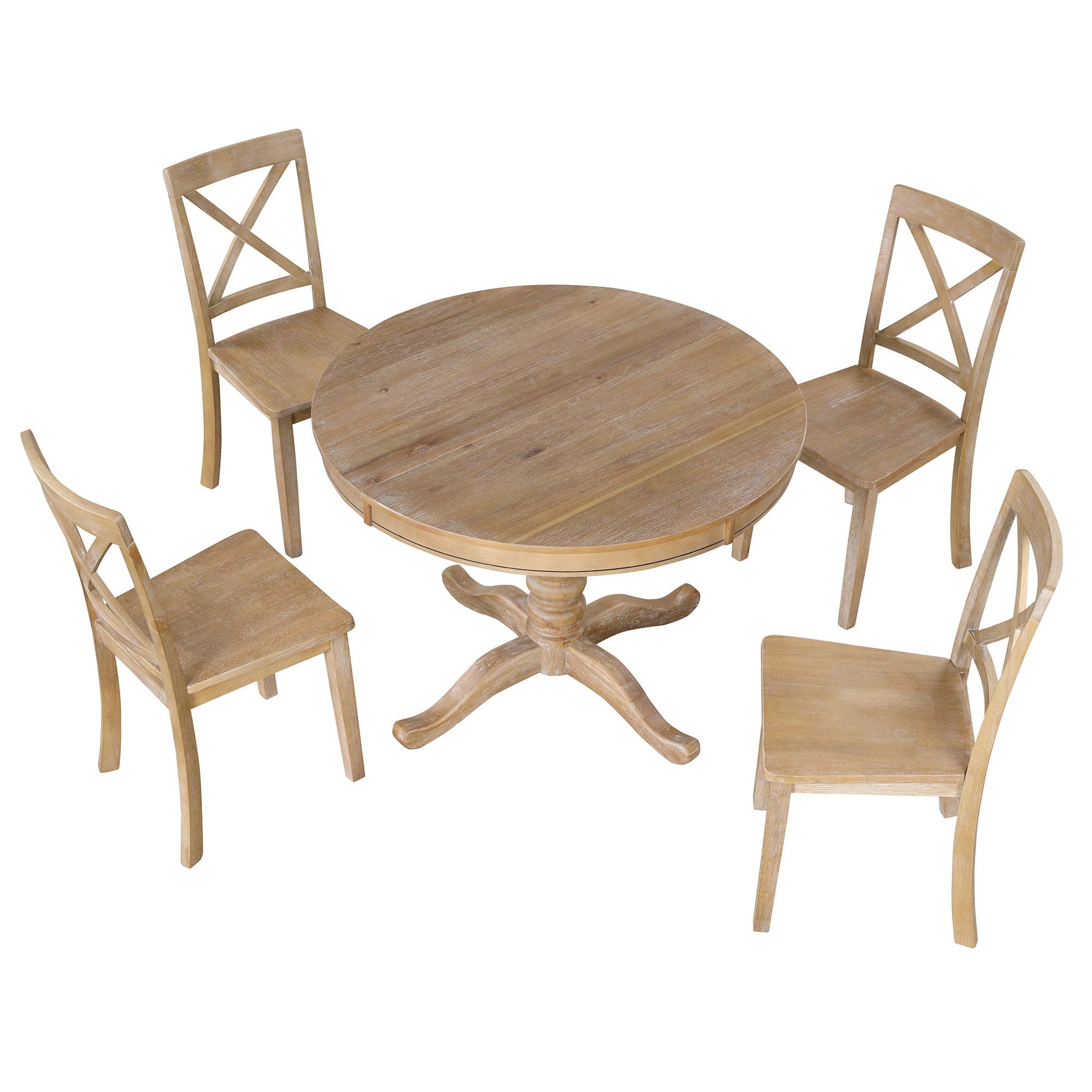 Modern Dining Table Set For 4, Round Table And 4 Kitchen Room Chairs, 5 Piece Kitchen Table Set For Dining Room, Dinette, Breakfast Nook - Best Buy Furniture