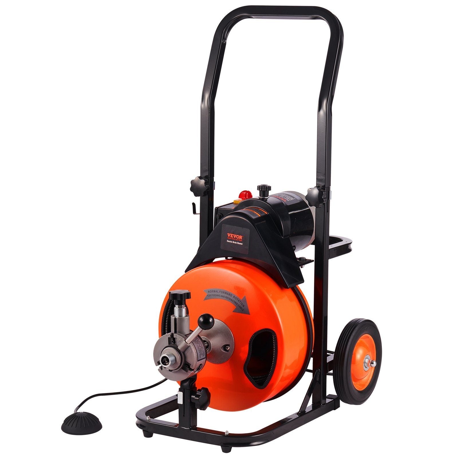 Drain Cleaning Machine 100Ft X 3/8" Auto Feed Sewer Snake - Orange - Best Buy Furniture
