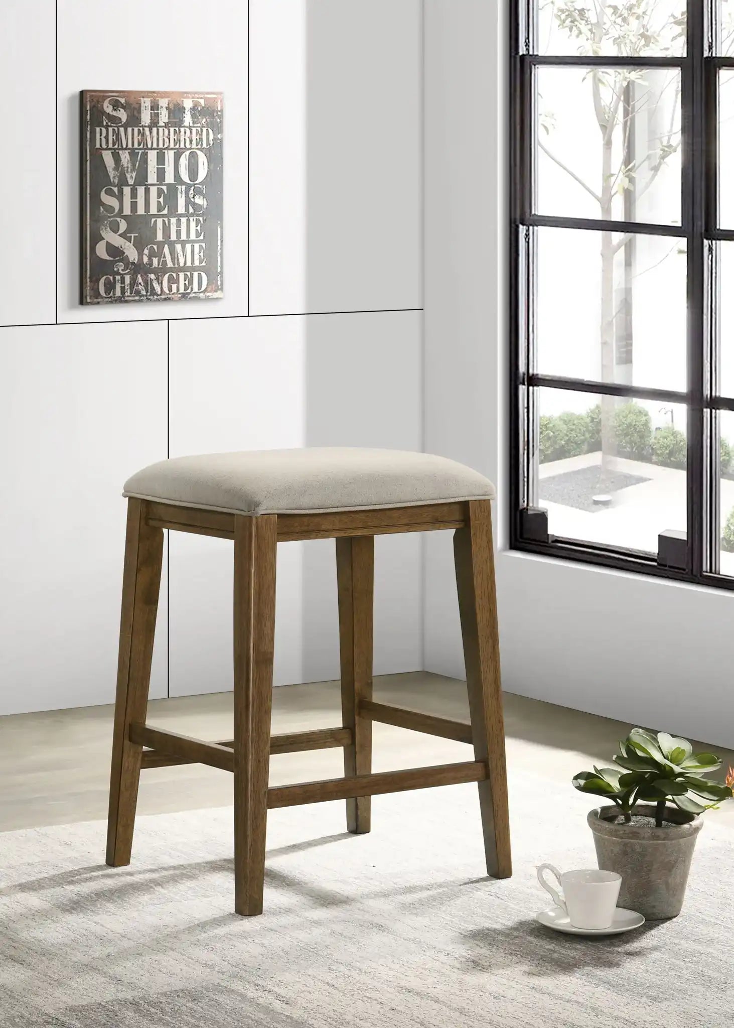Sasha - 17" Counter Height Stool With Upholstered Seat - Best Buy Furniture
