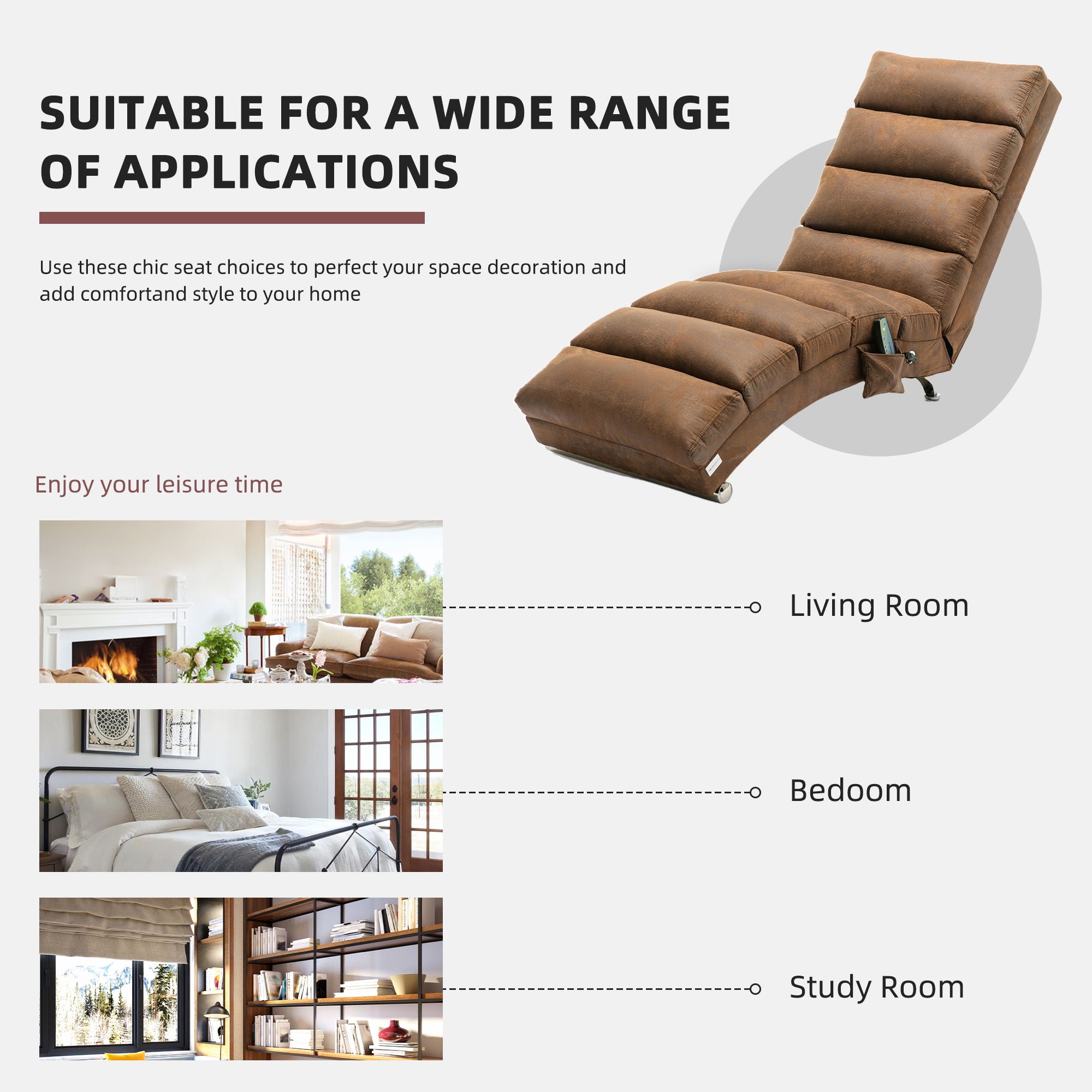 Massage Chaise Lounge Indoor With Remote Control, Ergonomic Electric Massage Lounger - Best Buy Furniture