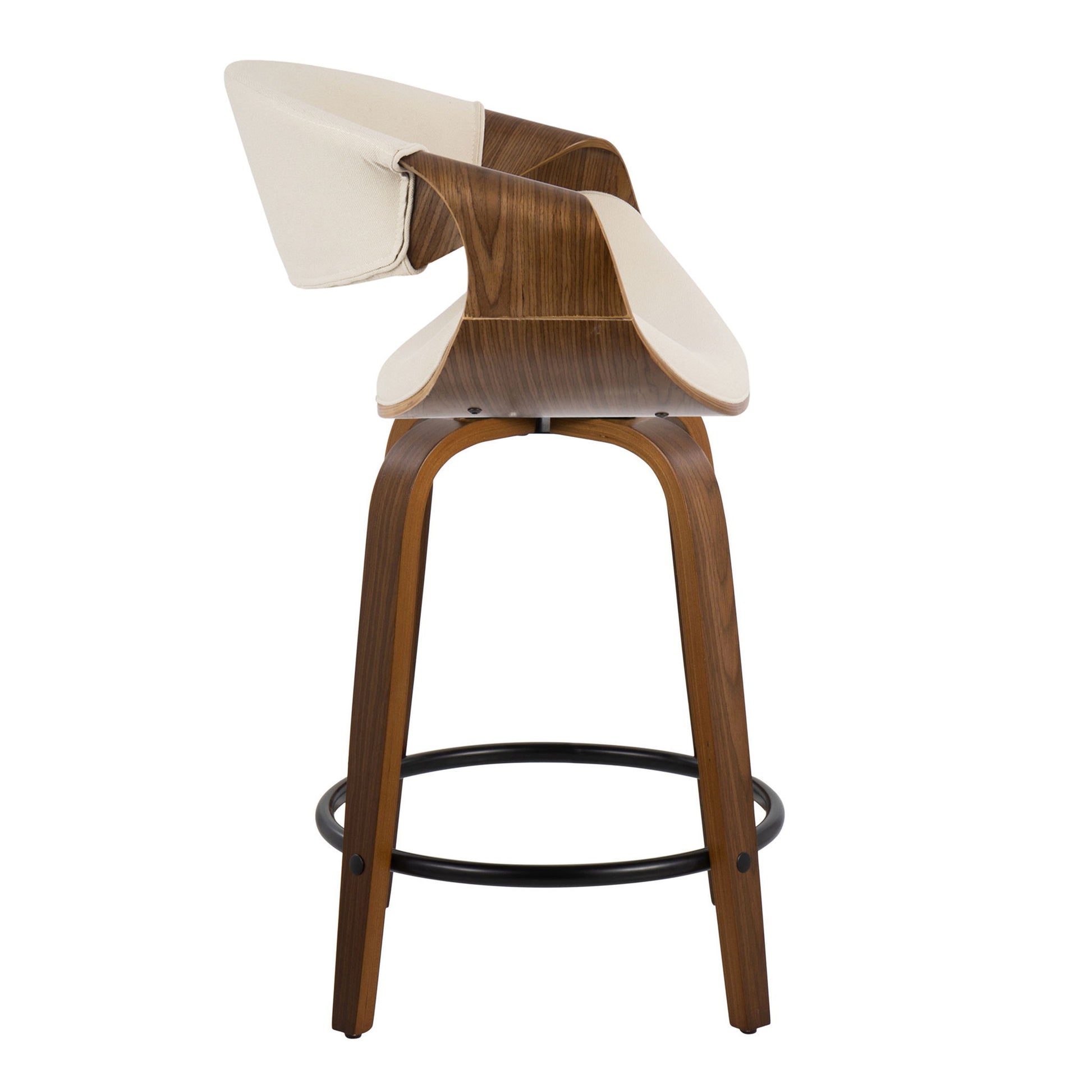 Curvini Mid - Century Modern Fixed Height Counter Stool With Swivel (Set of 2) - Best Buy Furniture