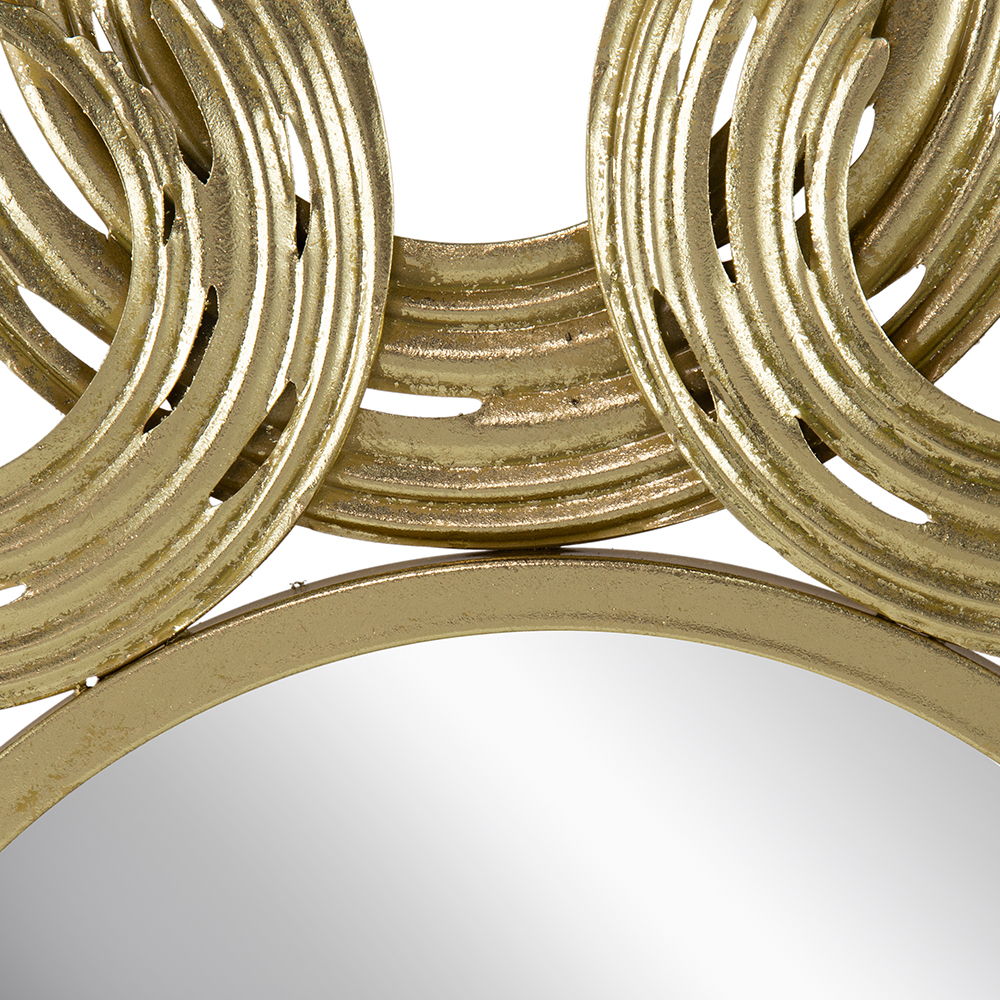 Sunburst Metal Decorative Mirror With, Boho Wall Decor Sun Mirror For Living Room Bathroom Enterway - Gold - Best Buy Furniture