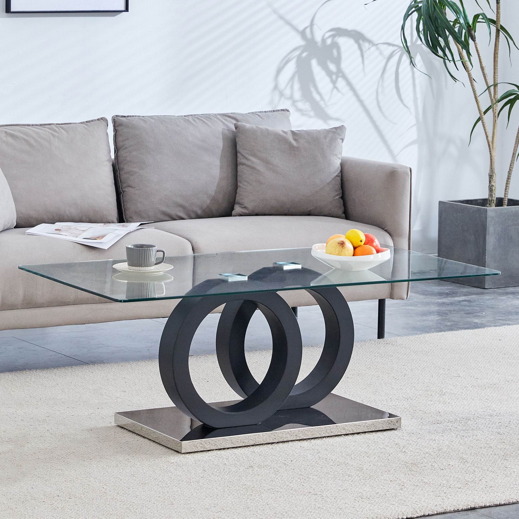 Contemporary Style Glass Top Coffee Table - Best Buy Furniture