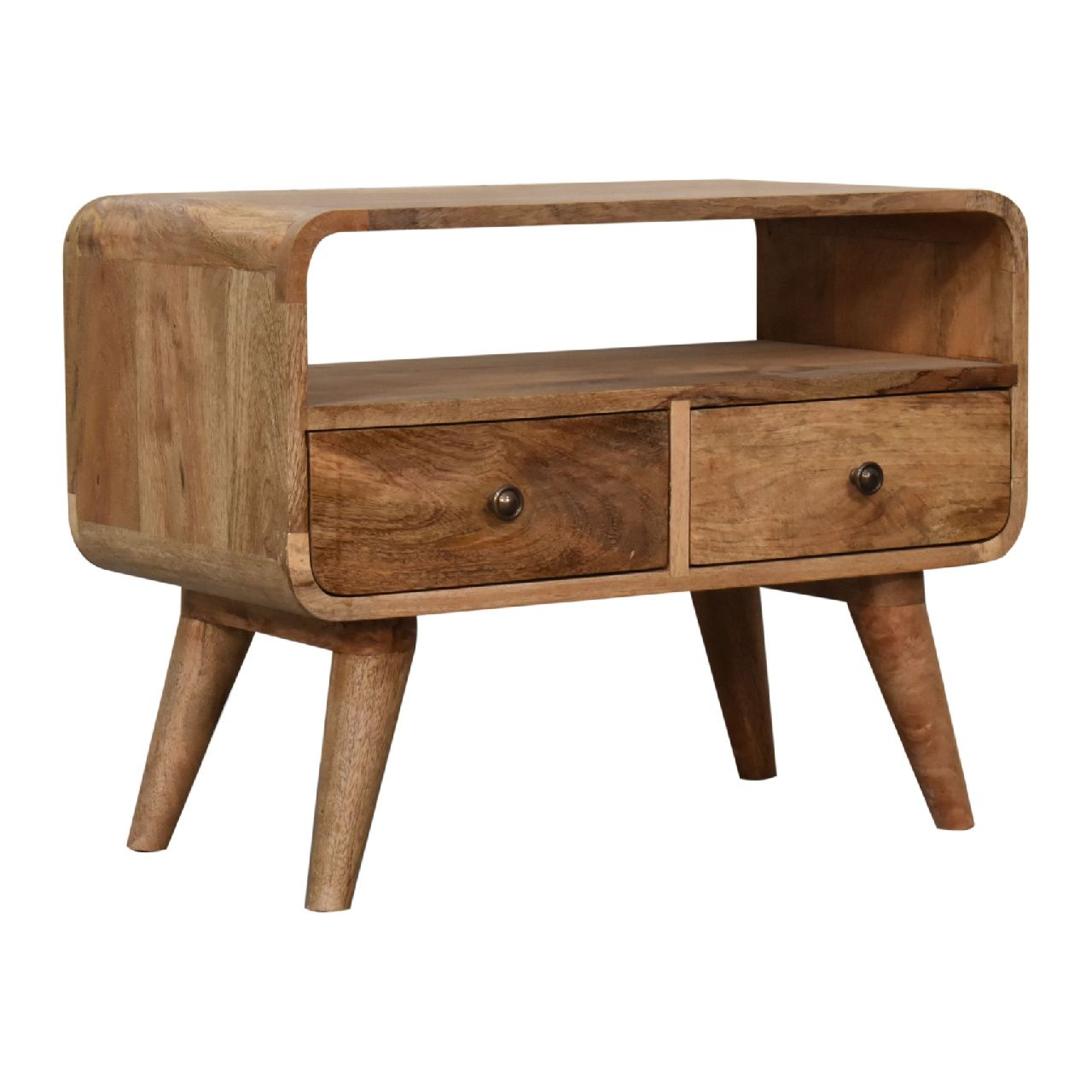 Mini Curved Media Unit - Oak - Best Buy Furniture