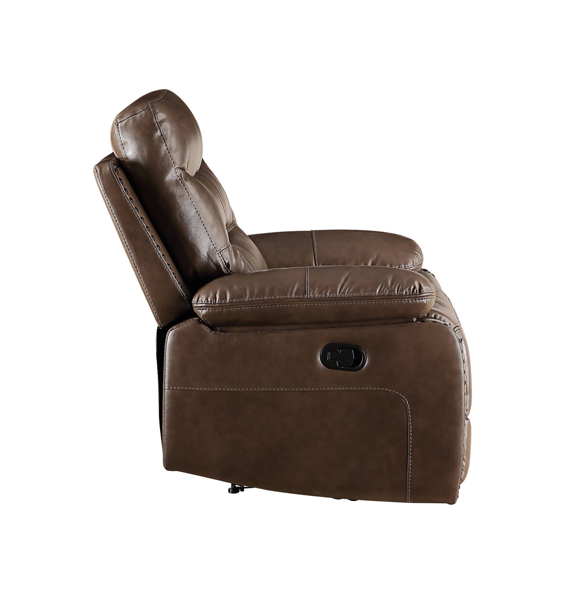 Aashi - Leather Gel Match 3 Piece Recliner Living Room Set - Brown - Best Buy Furniture