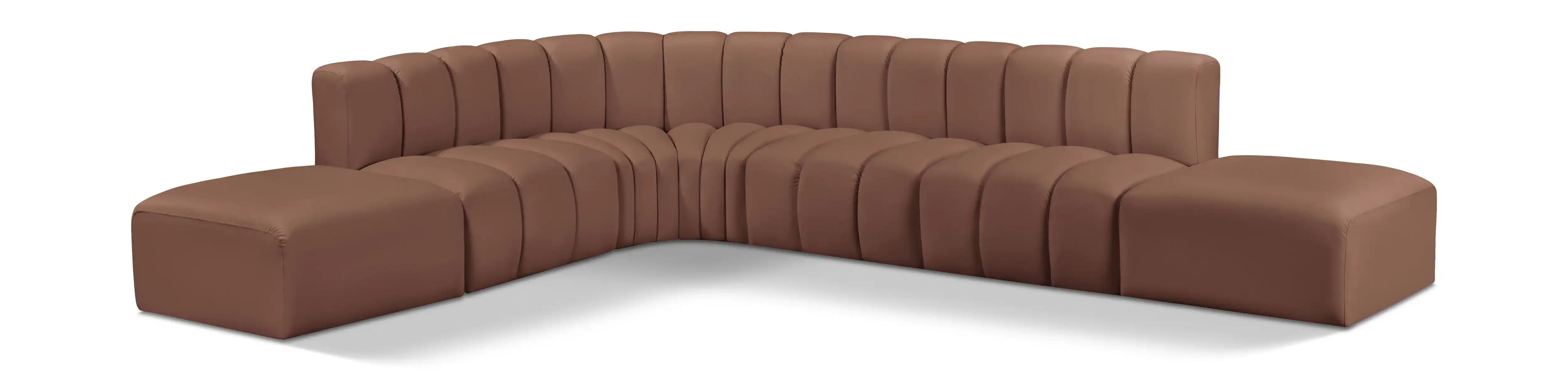Arc - Faux Leather 7 Piece Corner Modular Sofa - Best Buy Furniture