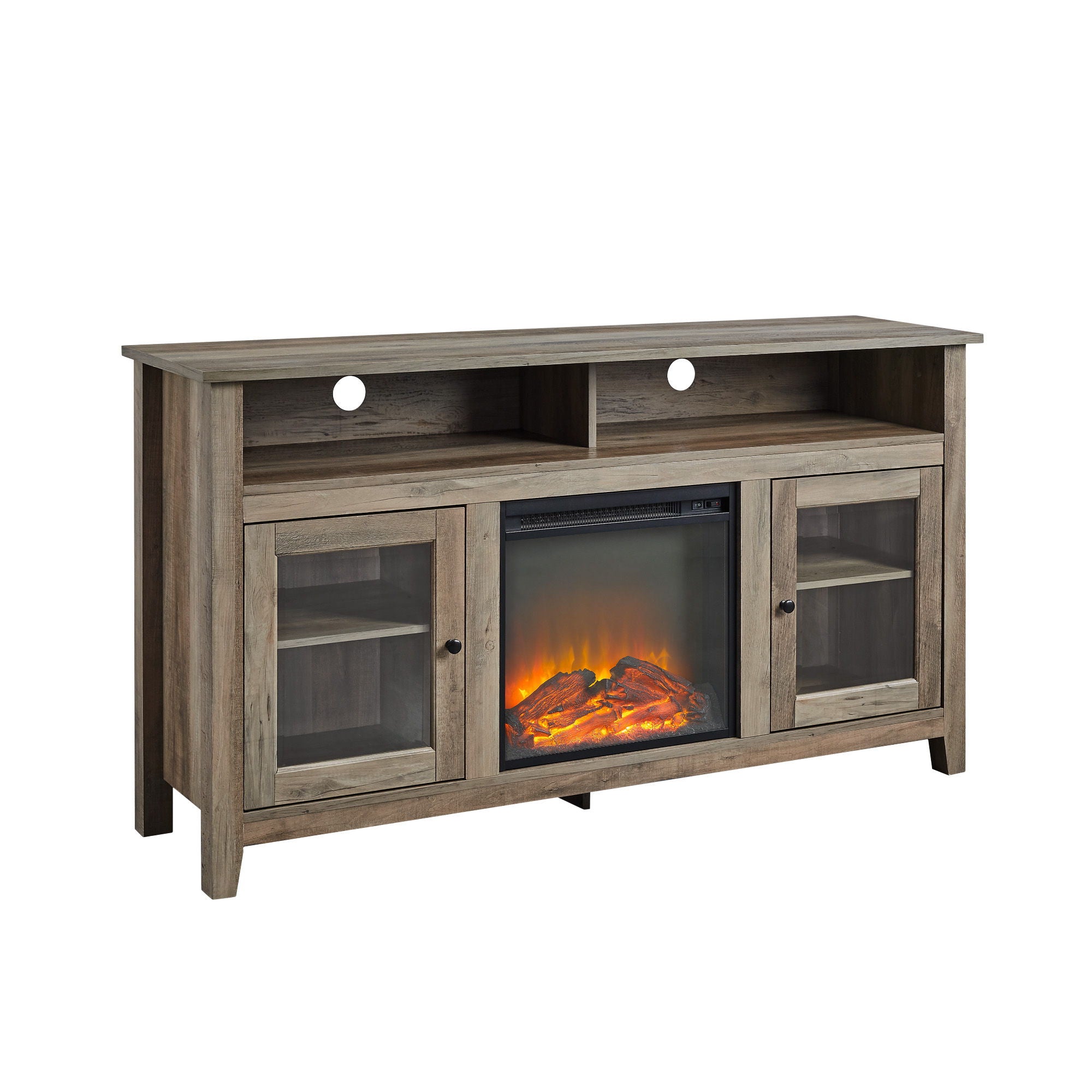 Classic Glass Door Fireplace Tall TV Stand For TVs Up To 65" - Best Buy Furniture