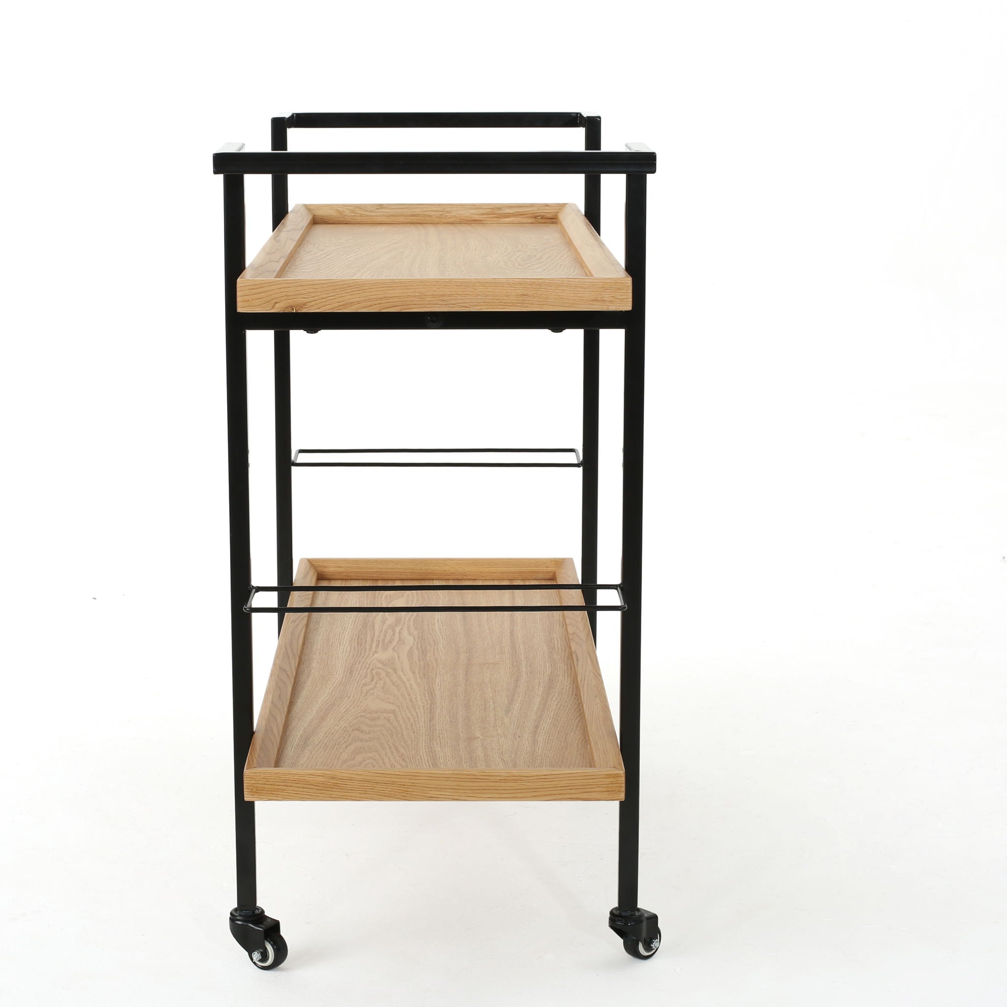 Modern Industrial Bar Cart With Shelving And Casters - Best Buy Furniture