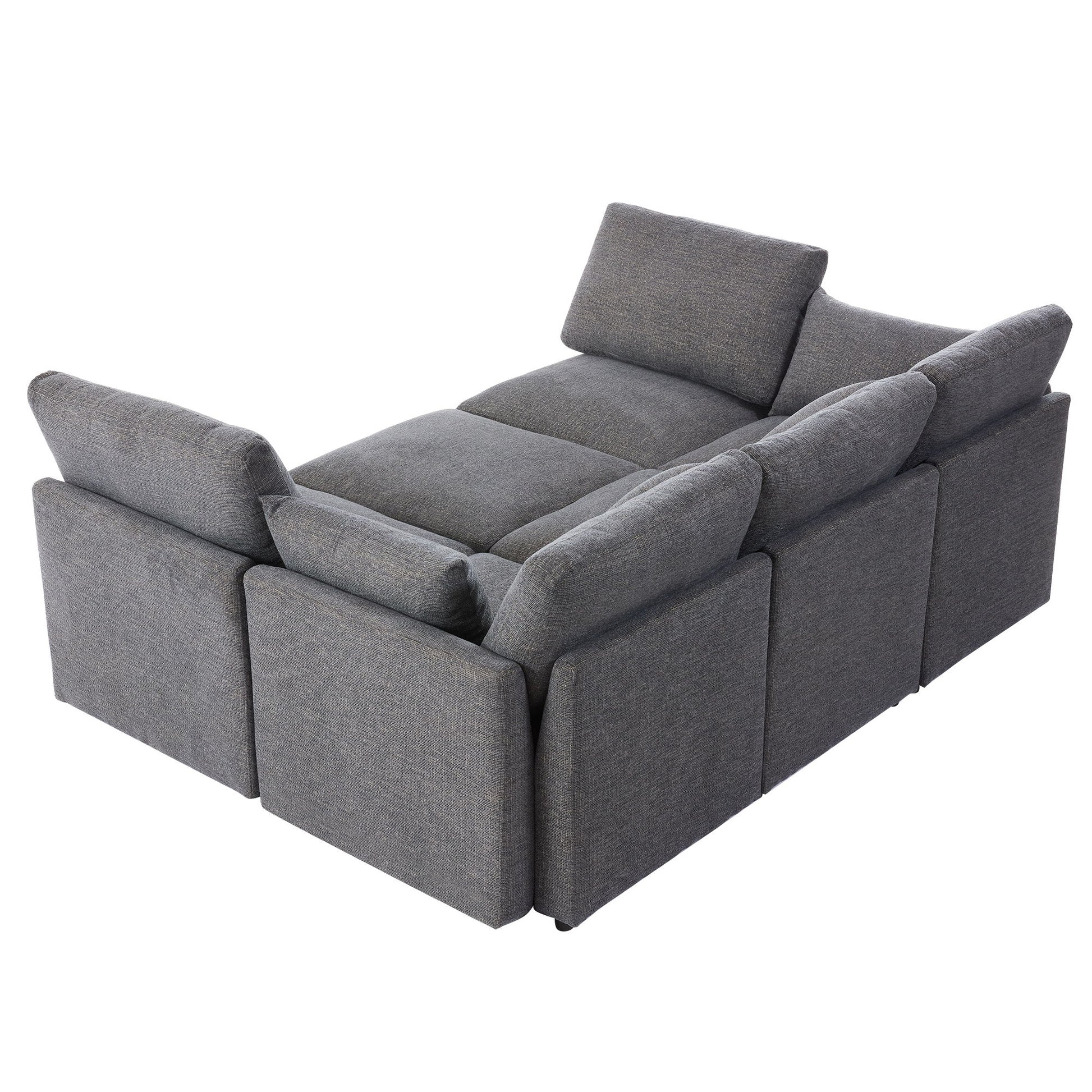 Sectional Sofa Modular Sofa U - Shaped Sofa Couch Sofa Bed L - Shaped Sofa With A Movable Ottoman And Two USB Ports For Living Room - Best Buy Furniture