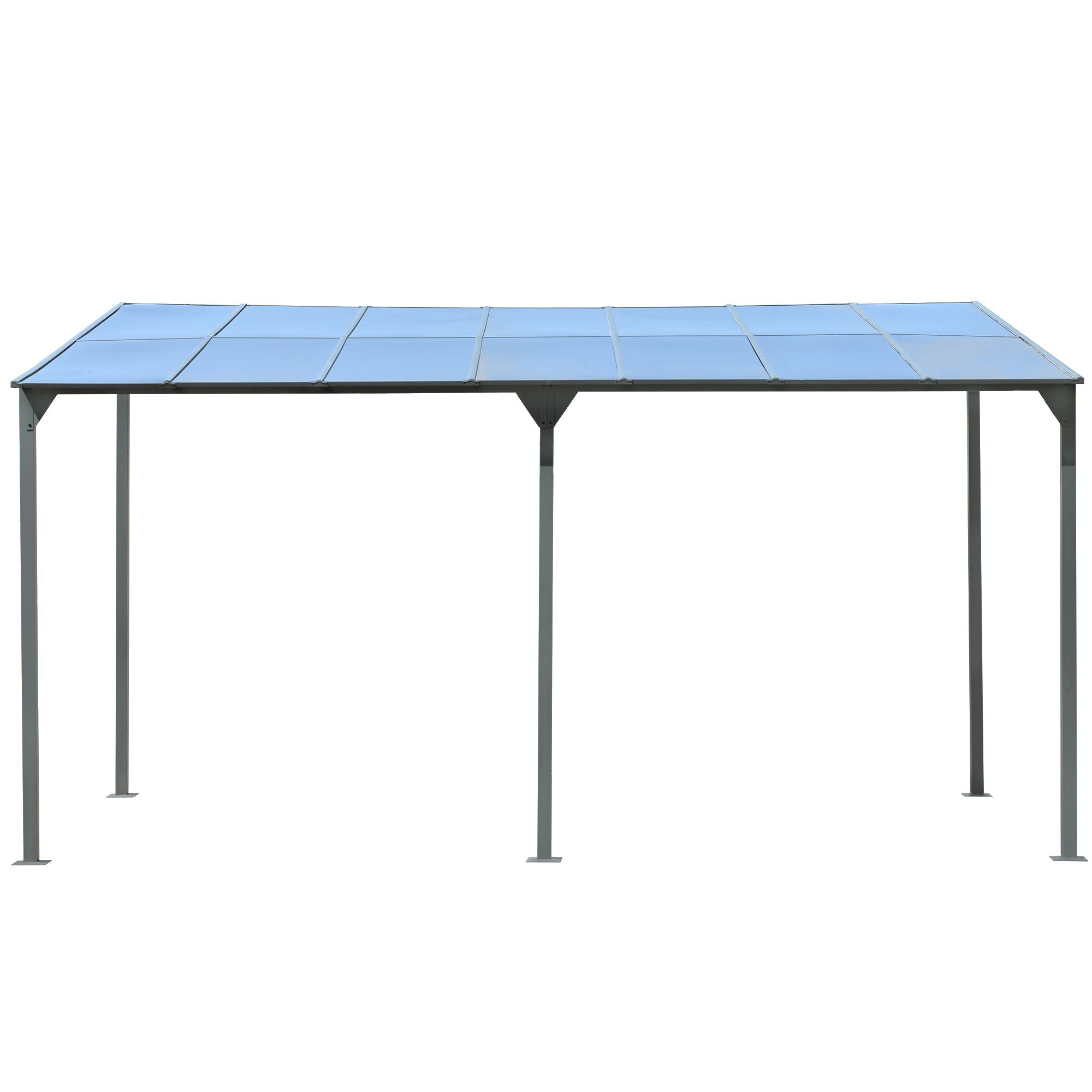 Outdoor Wall Mounted Gazebo With Sloped Roof Design, Uv Protection, And Durable Iron Frame - Gray - Best Buy Furniture