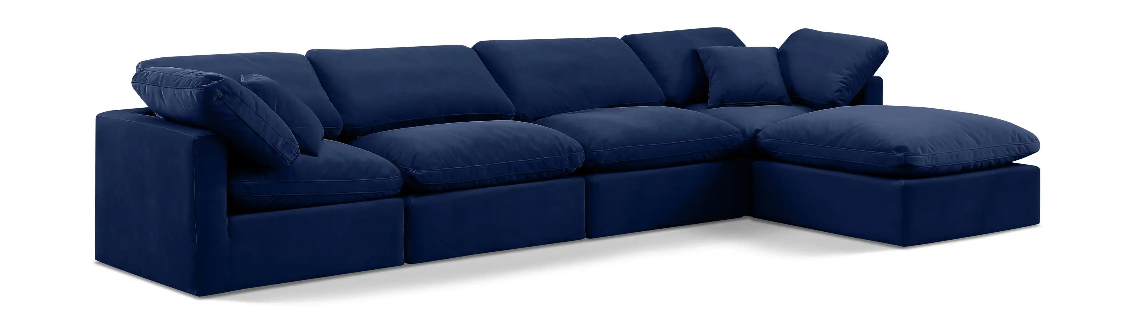Indulge - Velvet 5 Piece Modular Sectional With Chaise - Best Buy Furniture
