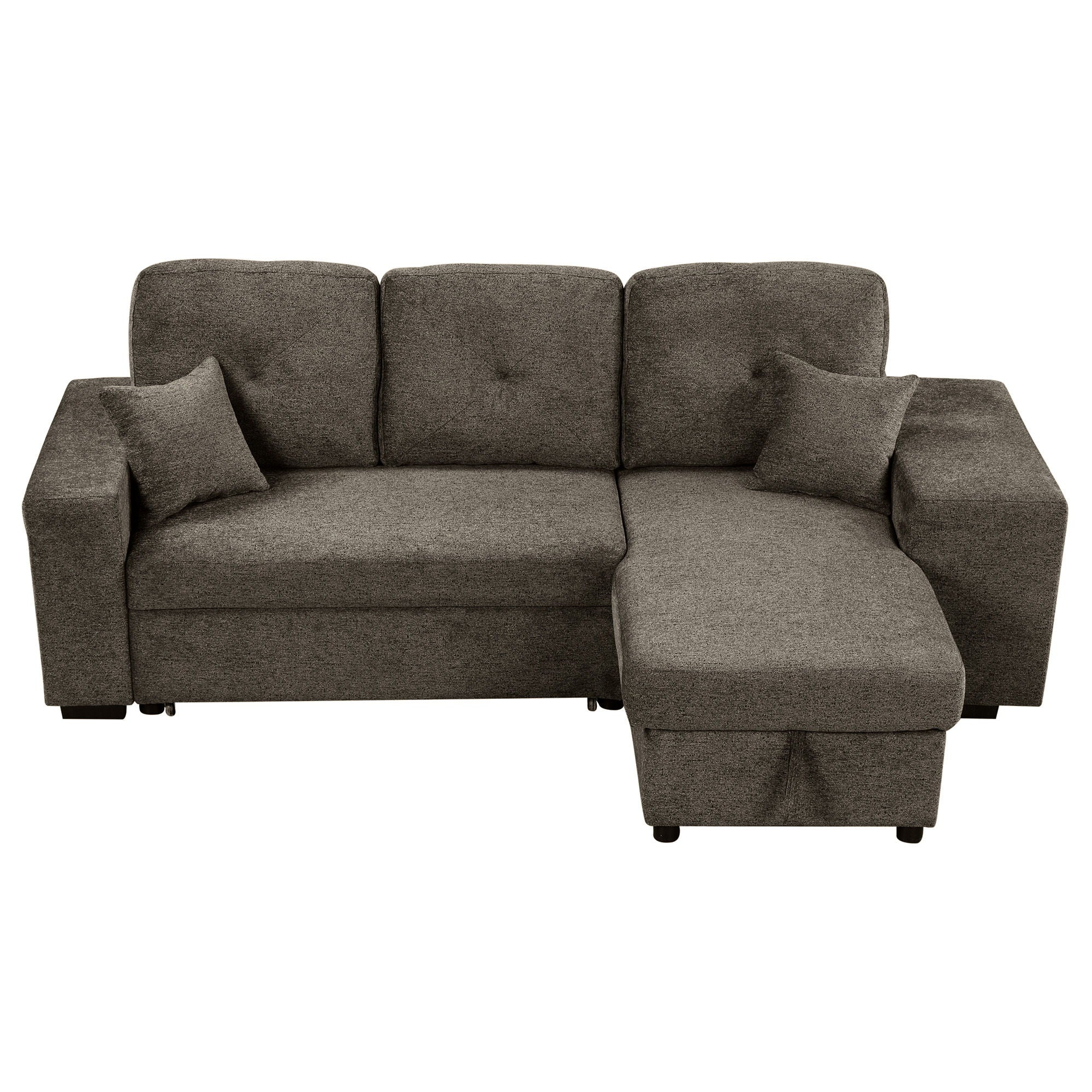 Reversible Sleeper Sectional Sofa Bed With Side Shelf And 2 Stools, Pull-Out L-Shaped Sofa Bed, Corner Sofa-Bed With Storage Chaise Left / Right Hande For Living Room - Best Buy Furniture
