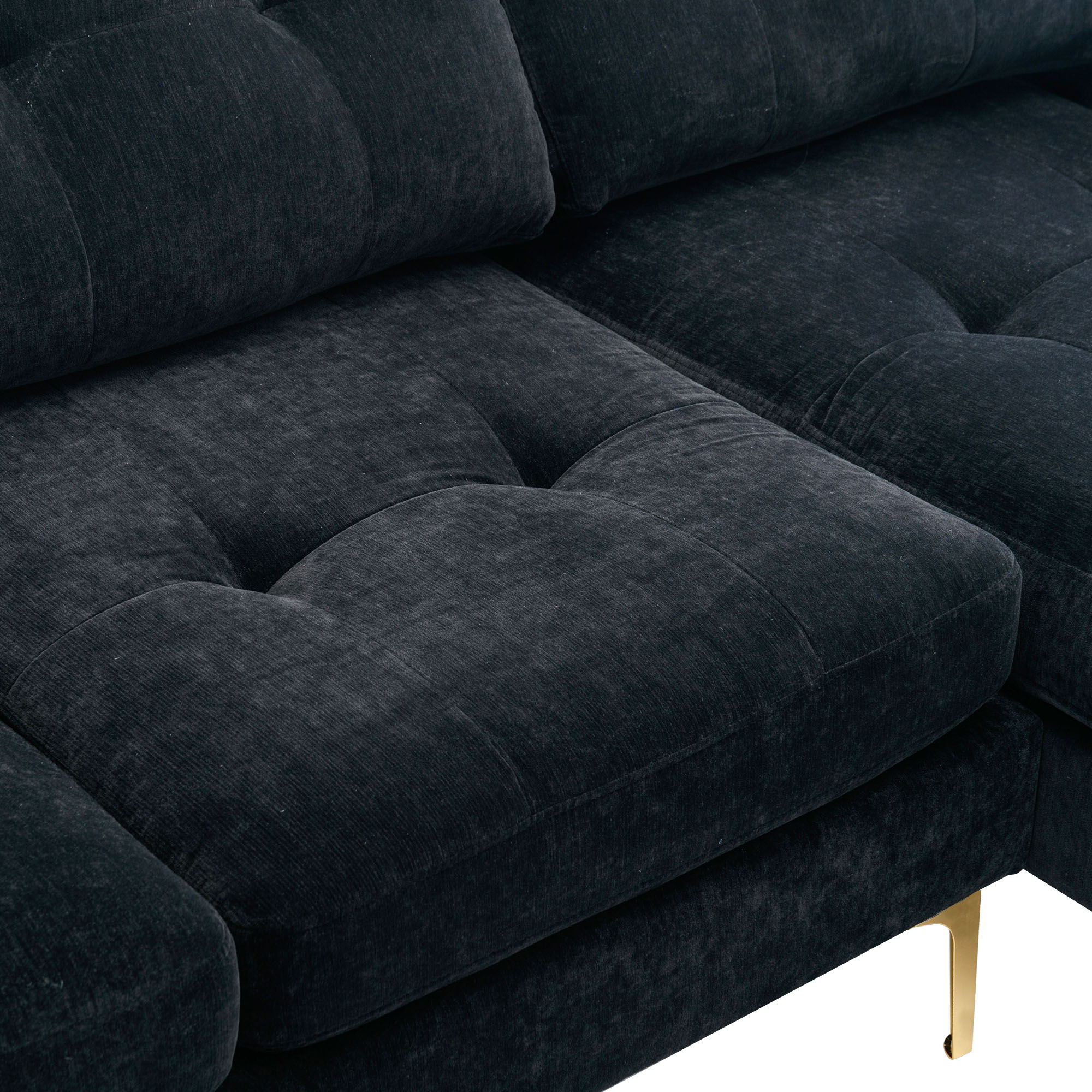 Modern L - Shape Convertible Sectional Sofa With Movable Ottoman - Best Buy Furniture