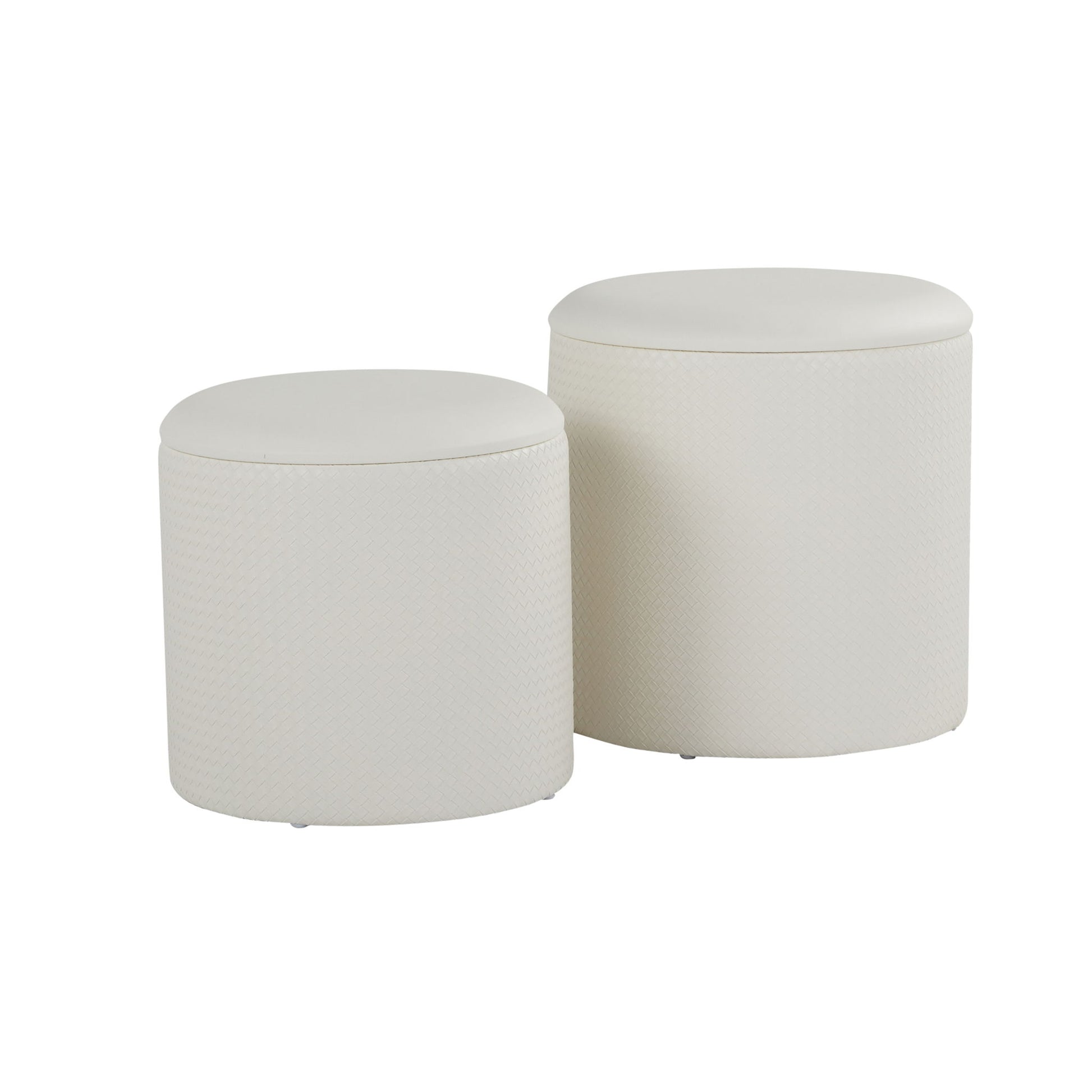 Maverick - Contemporary Nesting Ottoman Set With - Cream - Best Buy Furniture