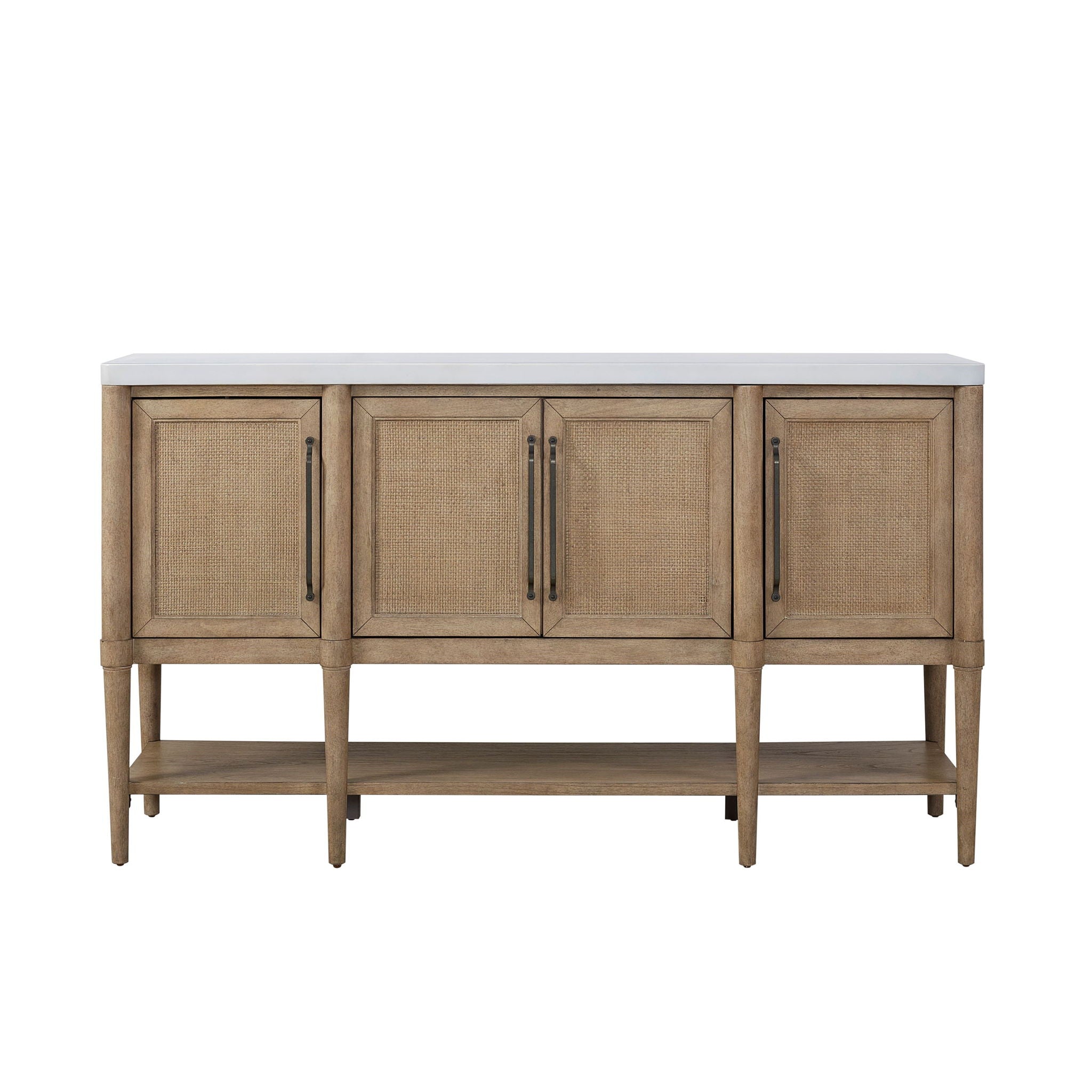 Cement Topped Server With Cane Insets - Sand - Best Buy Furniture
