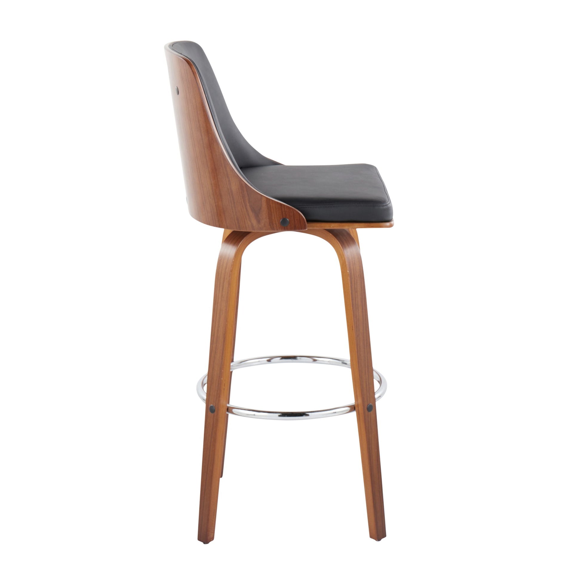 Gianna - Mid Century Modern Fixed Height Barstool With Swivel With Round Footrest (Set of 2) - Best Buy Furniture