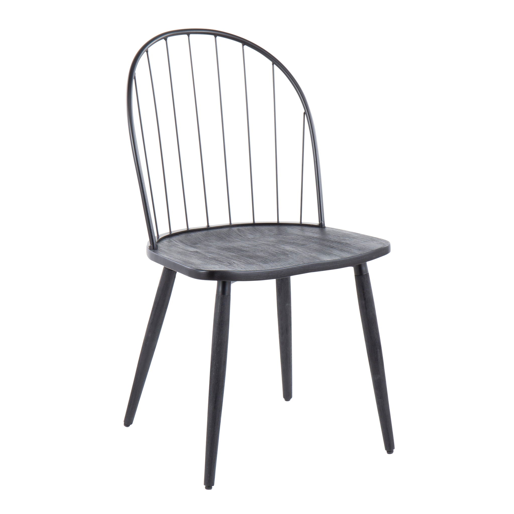 Riley - Industrial High Back Armless Chair (Set of 2) - Black - Best Buy Furniture