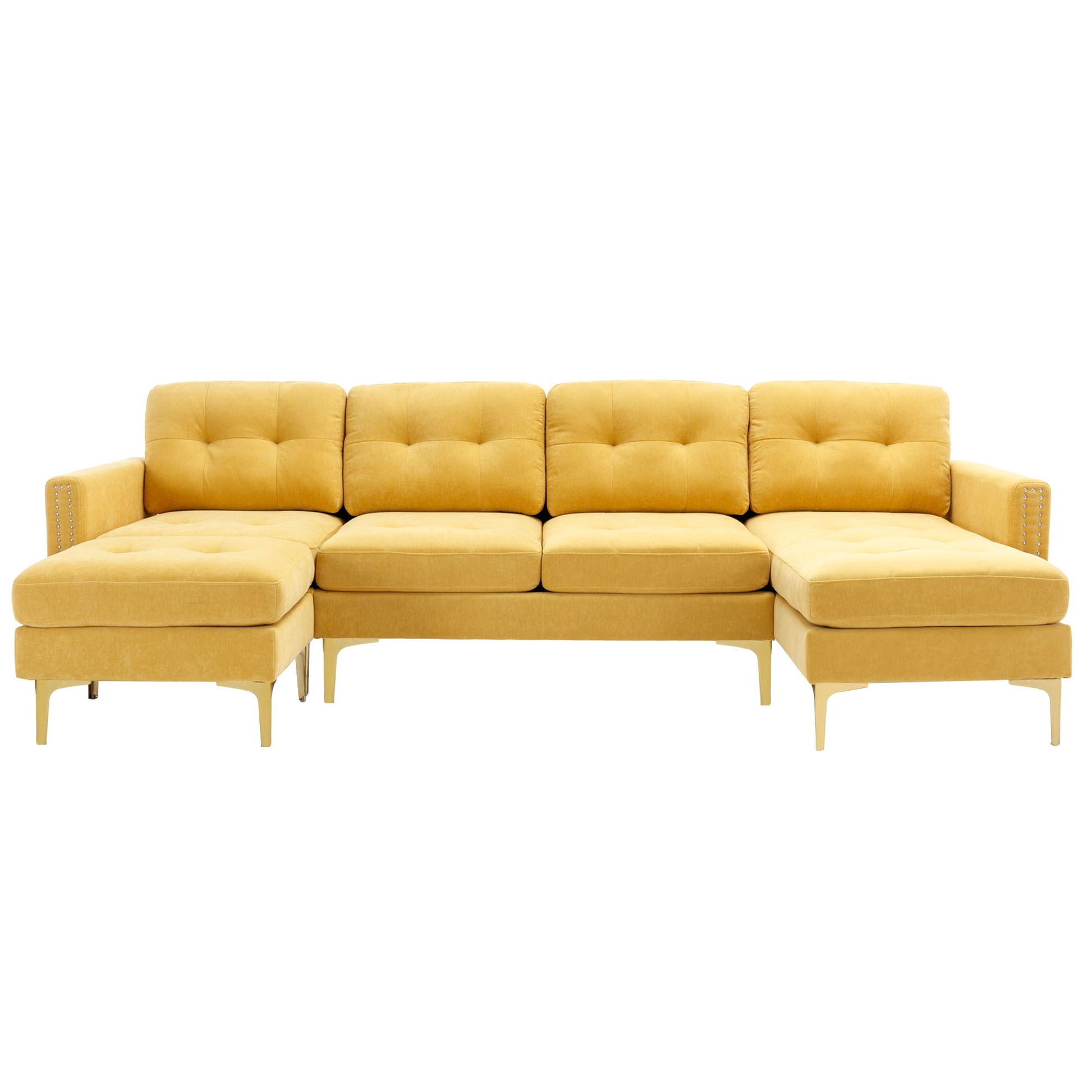 Modern L - Shape Convertible Sectional Sofa With Movable Ottoman - Best Buy Furniture