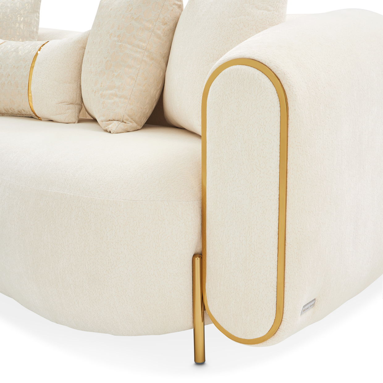 Sassani - Loveseat - Crepe / Gold - Best Buy Furniture