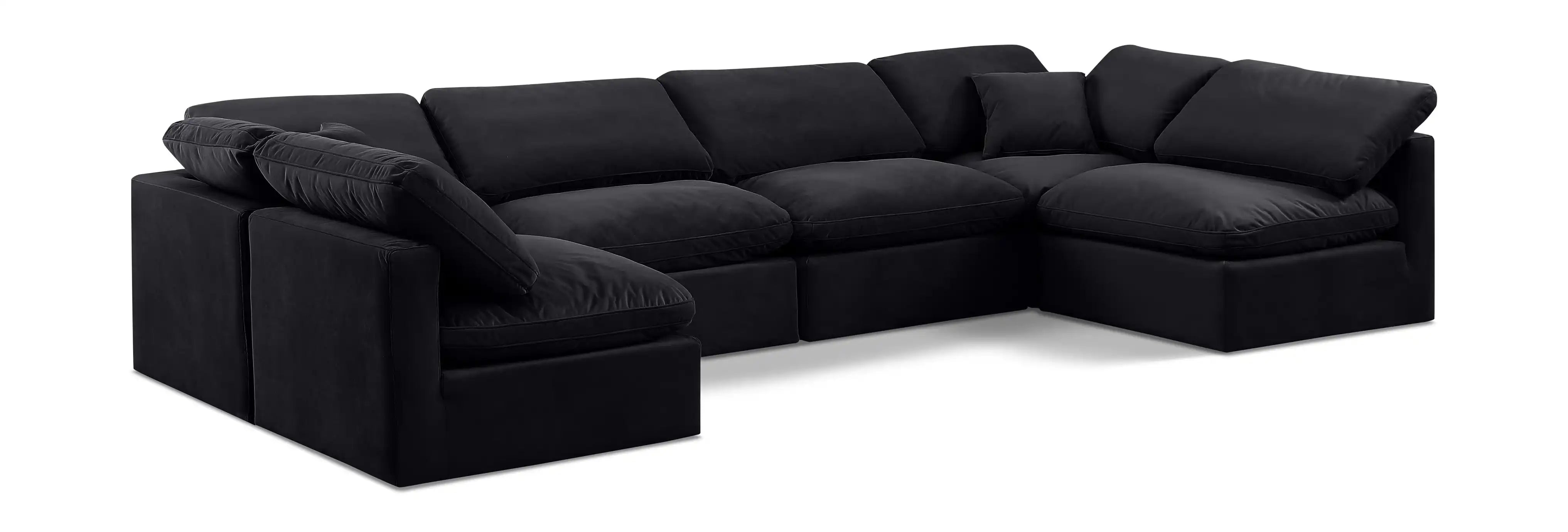 Indulge - Velvet 6 Piece Modular U-Shaped Sectional - Best Buy Furniture