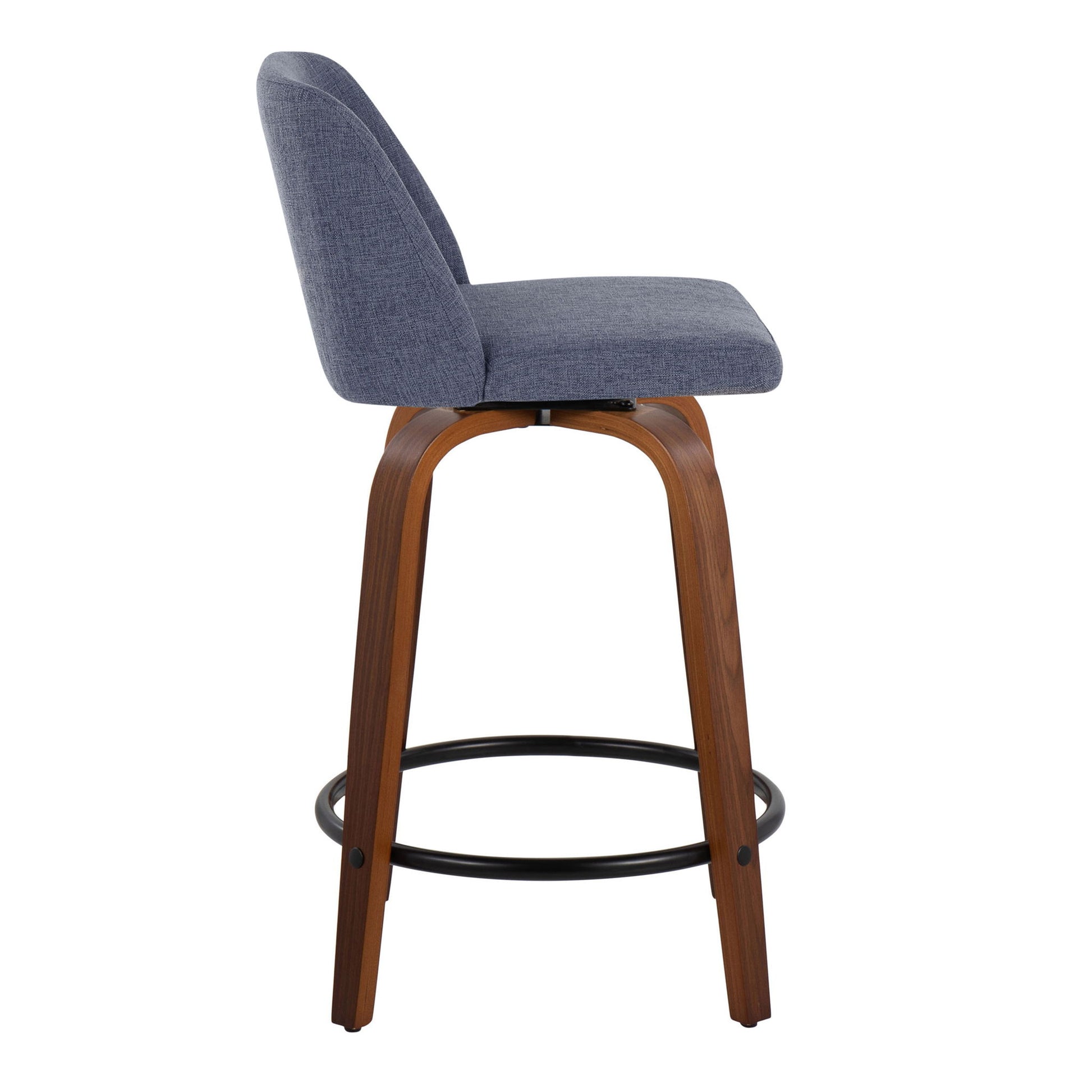 Toriano - Mid Century Modern, Fixed Height Counter Stool & Swivel And Round Footrest (Set of 2) - Best Buy Furniture