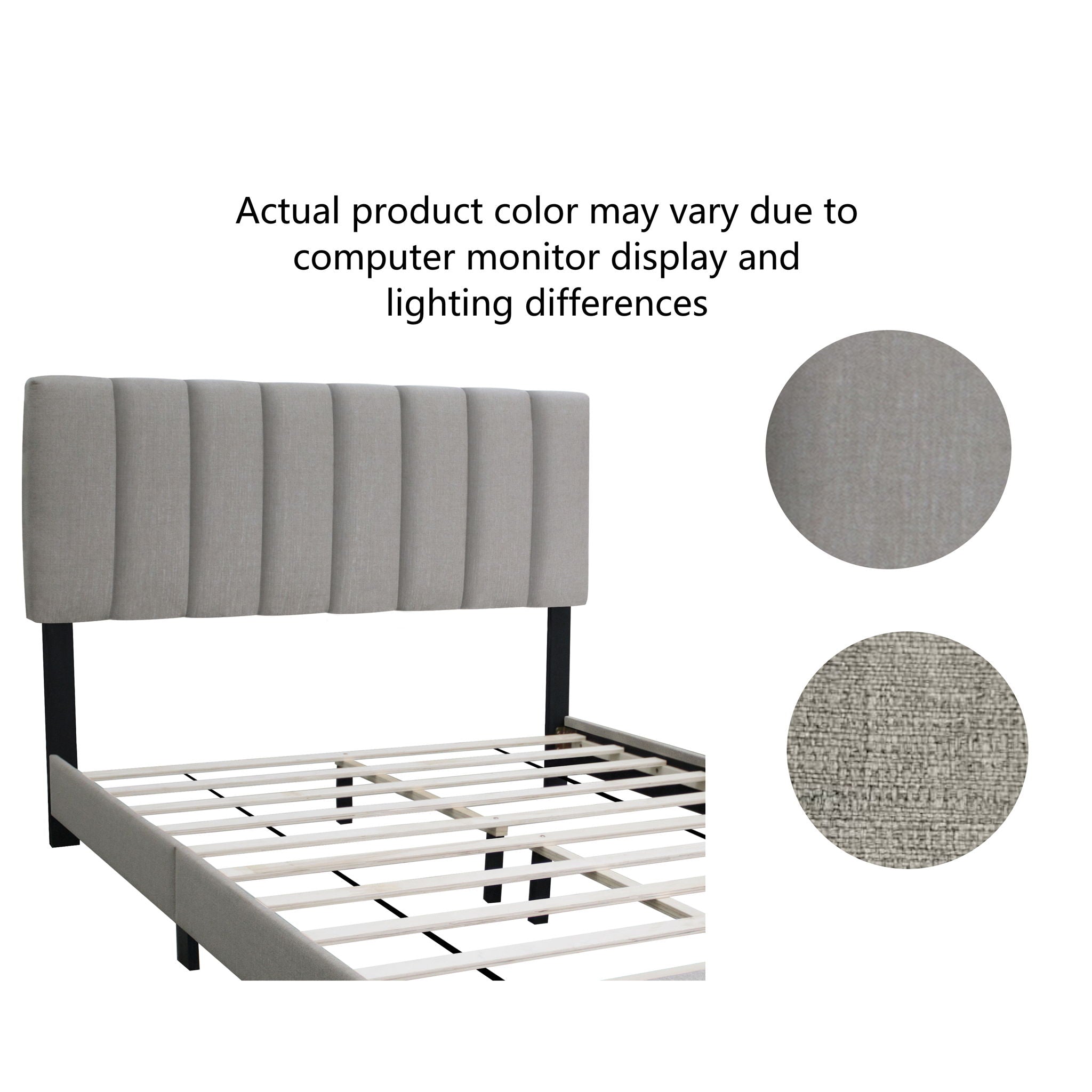 Queen Size Adjustable Headboard Upholstered Bed Frame The Combination Of Modern And Vintage Makes The Whole Visual Effect More Exquisite - Best Buy Furniture