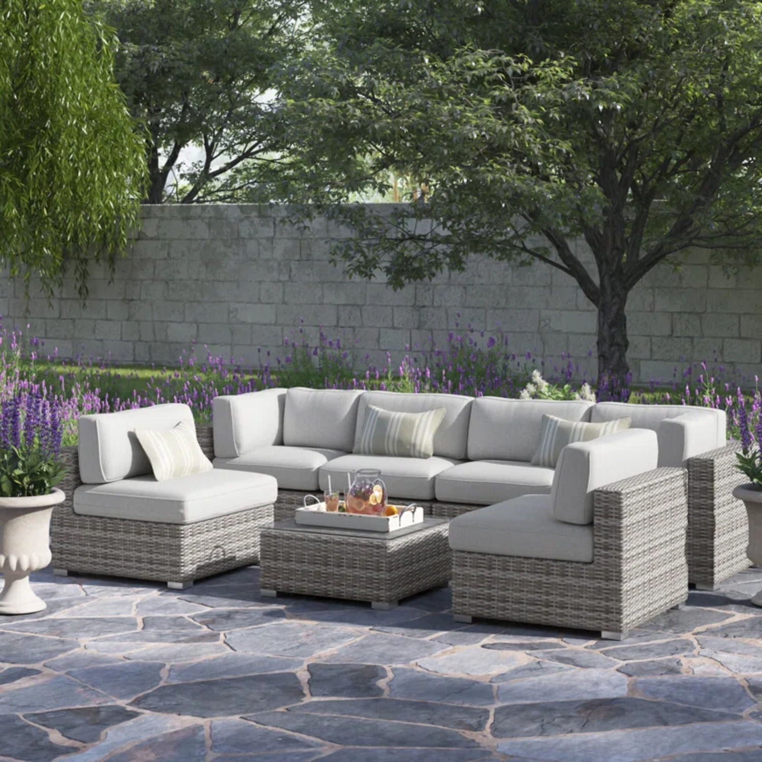 Outdoor Wicker Seating Group With Cushions - Best Buy Furniture