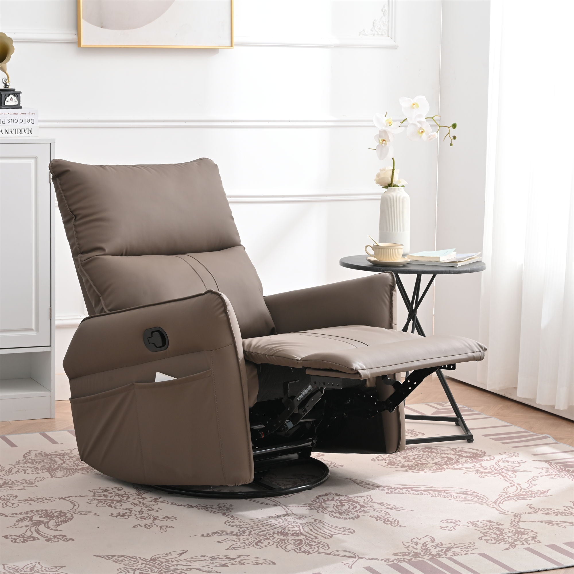 360° Modern Small Rocking Swivel Recliner Chair With Side Pocket - Best Buy Furniture