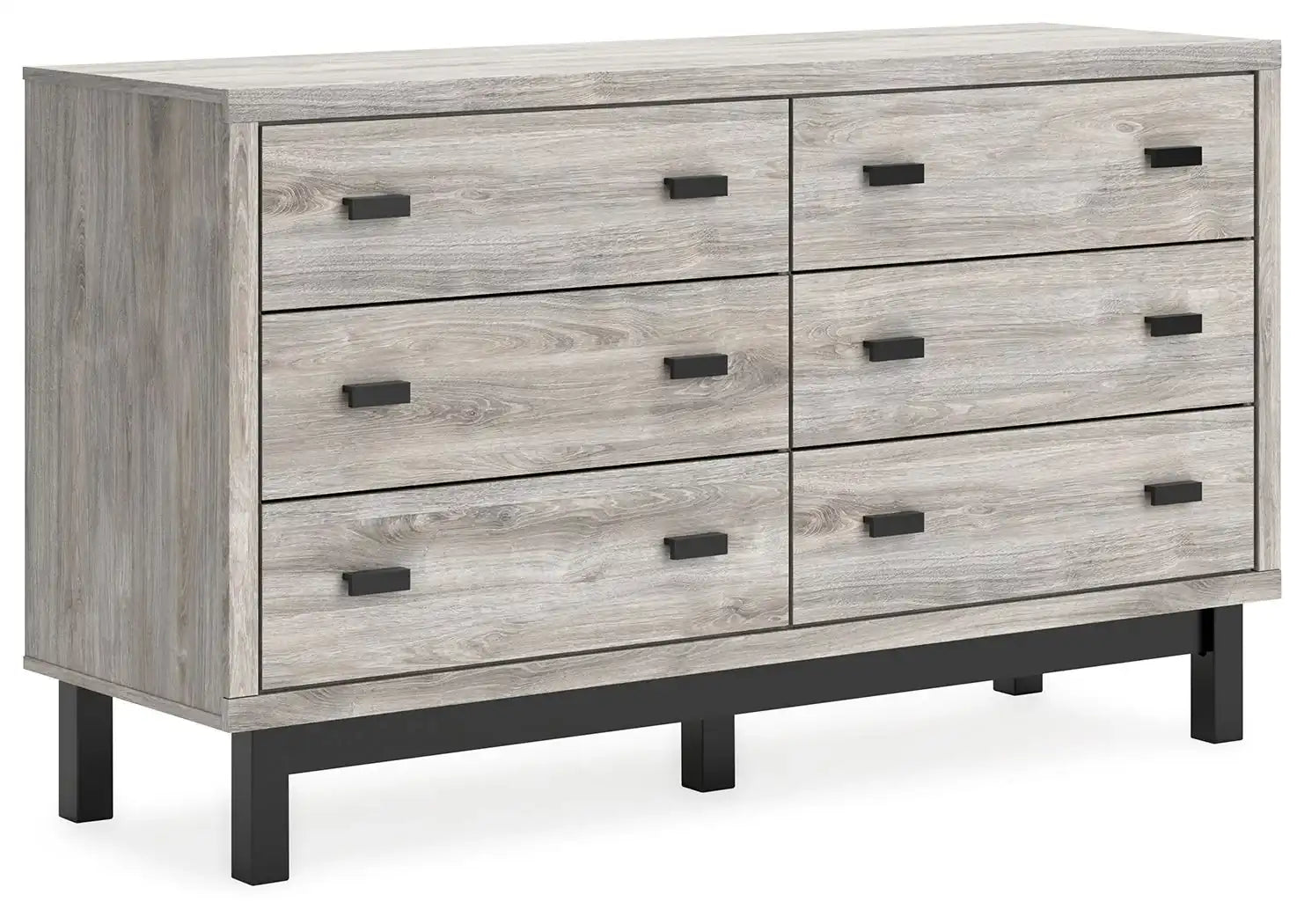 Vessalli - Six Drawer Dresser - Black / Gray - Best Buy Furniture