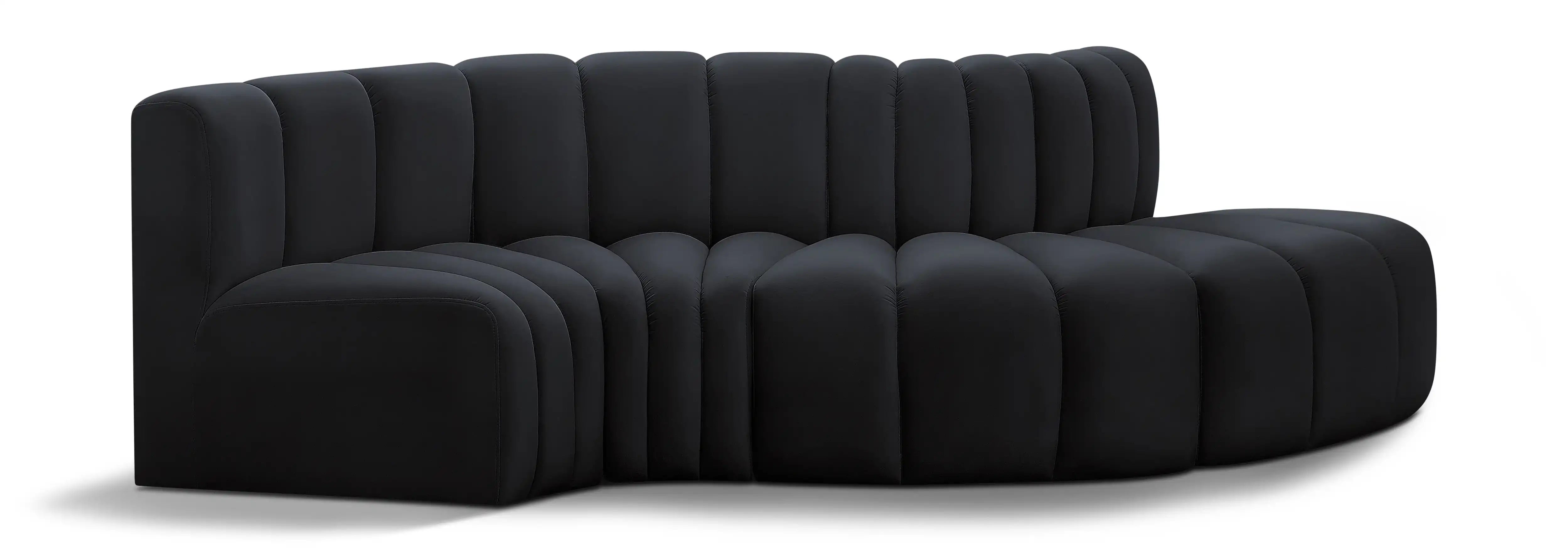 Arc - Velvet 4 Piece L-Shaped Modular Sofa - Best Buy Furniture
