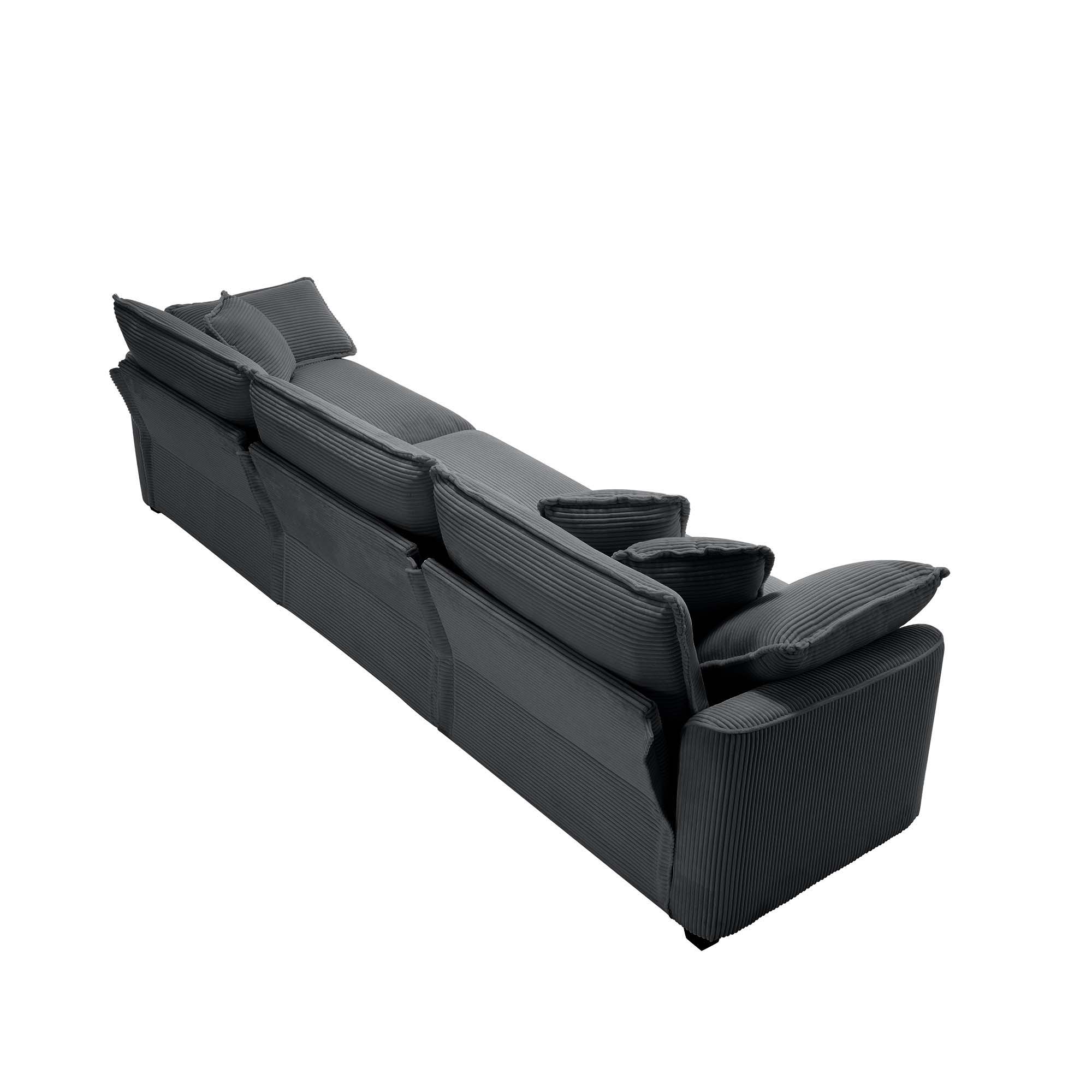 Elegant Corduroy Oversized Sectional Sofa Set With Deep Seats And Flexible Layout - Best Buy Furniture