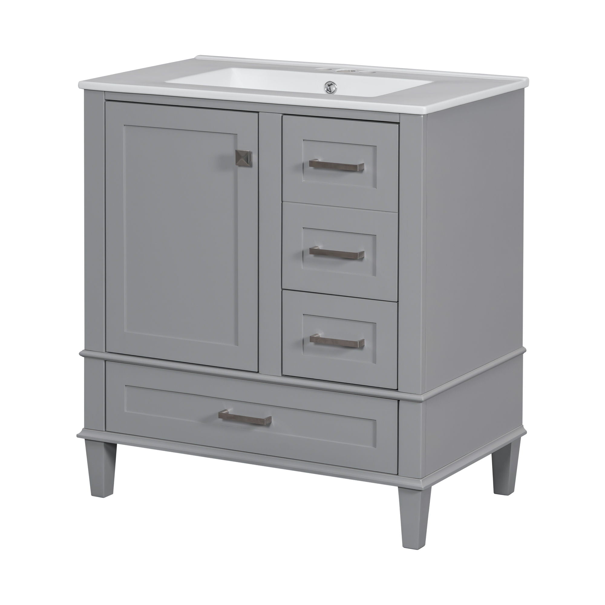 Bathroom Vanity, Modern Bathroom Cabinet With Sink Combo Set, Bathroom Storage Cabinet With A Soft Closing Door And 3 Drawers, Solid Wood Frame - Best Buy Furniture