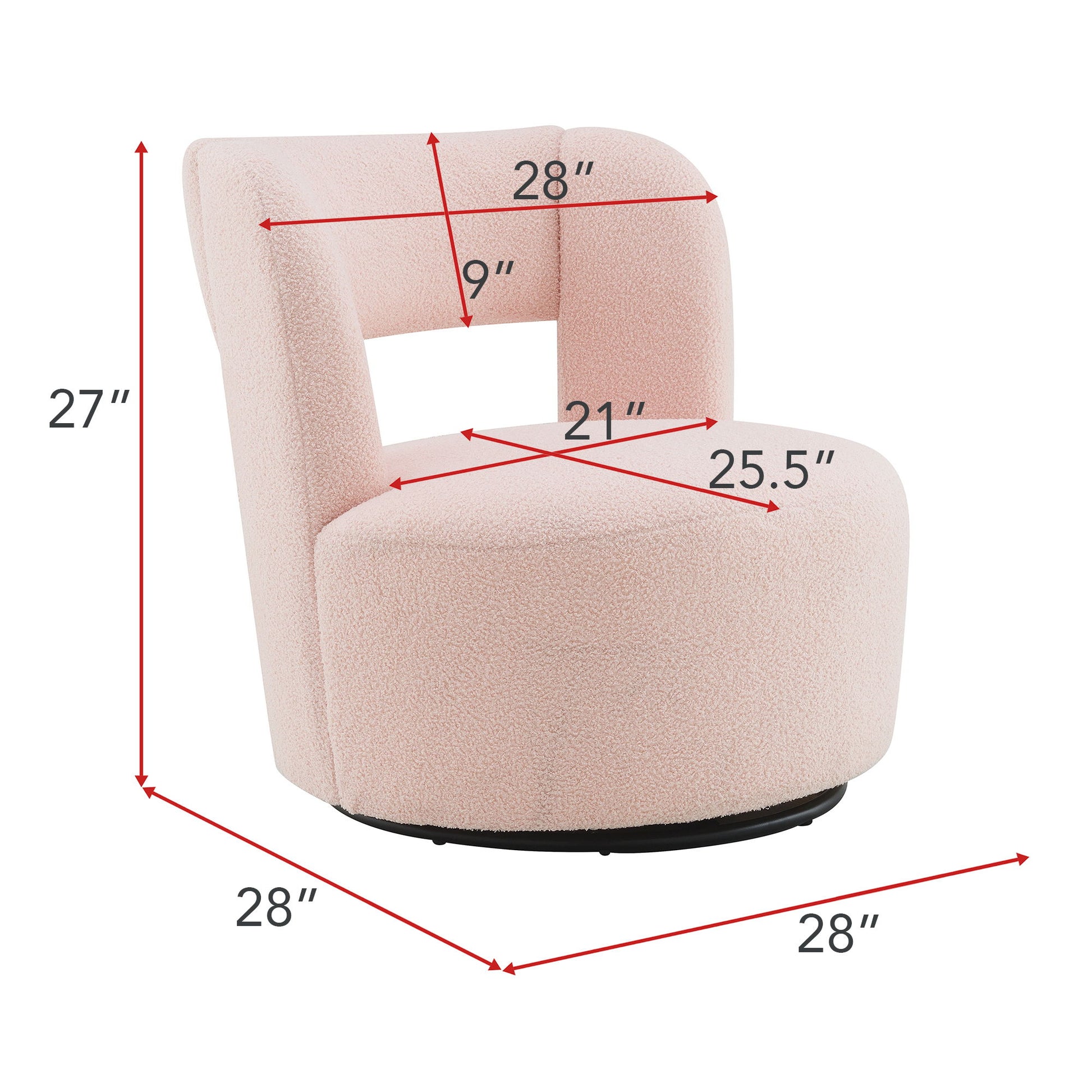 Swivel Comfy Round Barrel Chair With Soft Teddy Fabric For Living Room - Best Buy Furniture