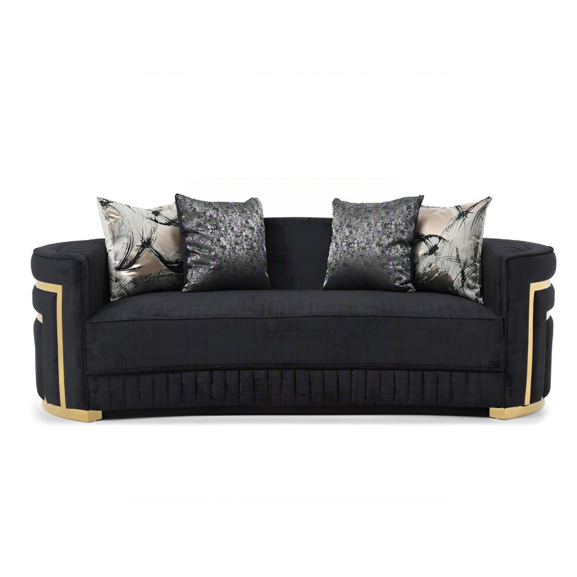 Soledad - Sofa With Upholstery And Hued Accents - Black - Best Buy Furniture