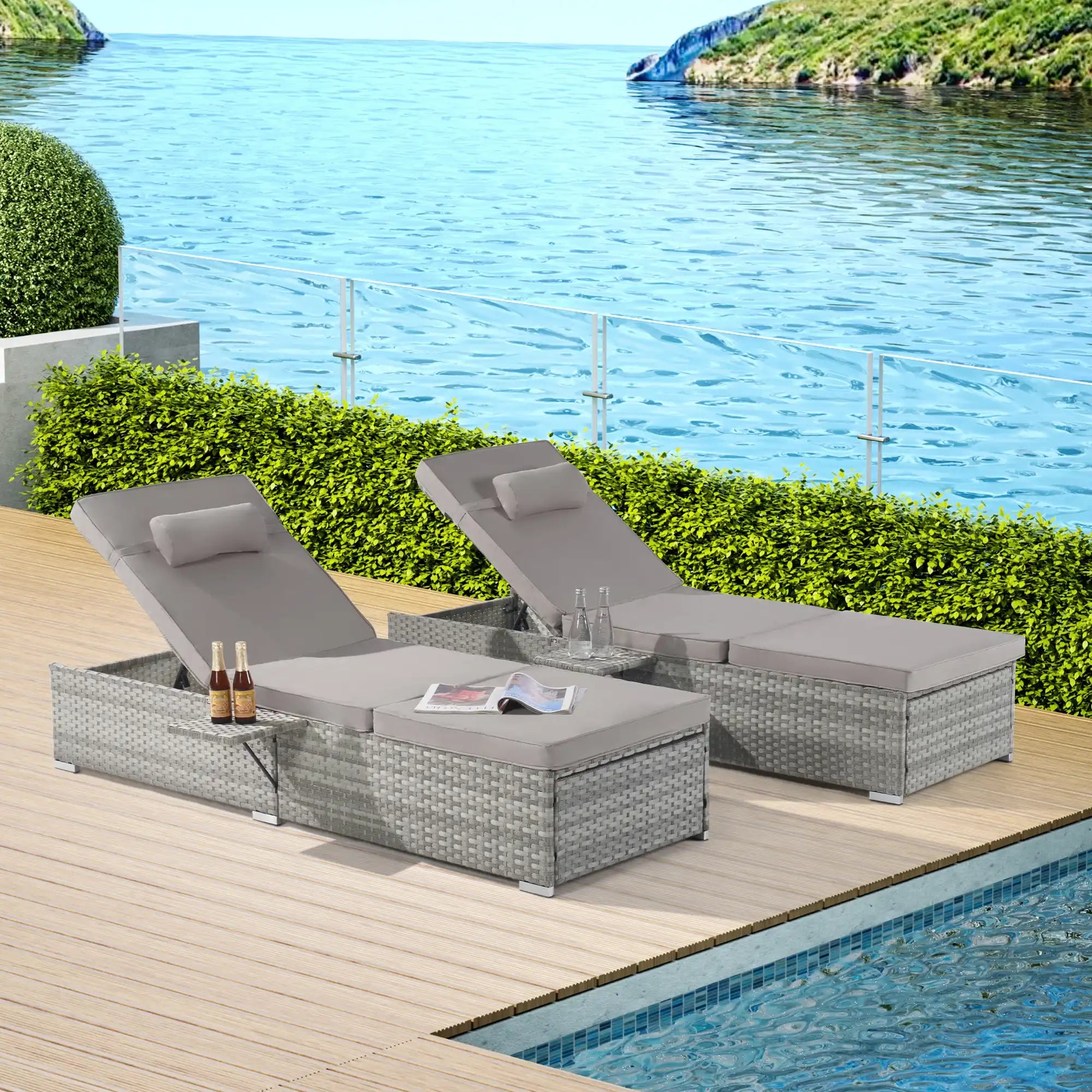 Outdoor Chaise Lounge Chairs Set of 2 - Best Buy Furniture