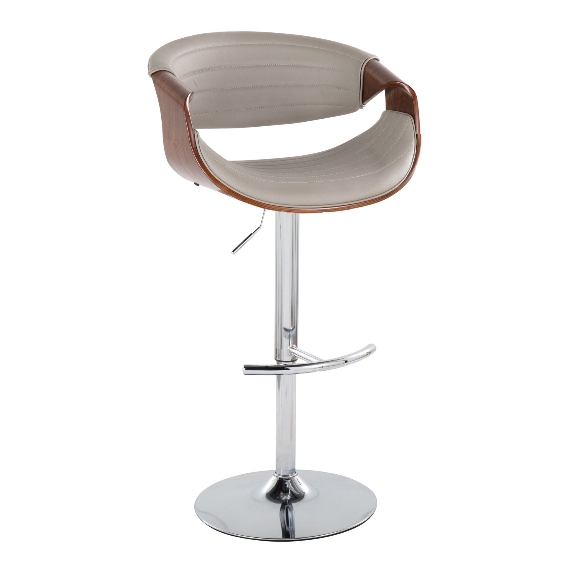 Symphony - Mid Century Modern Adjustable Barstool & Swivel With Rounded T Footrest (Set of 2) - Best Buy Furniture