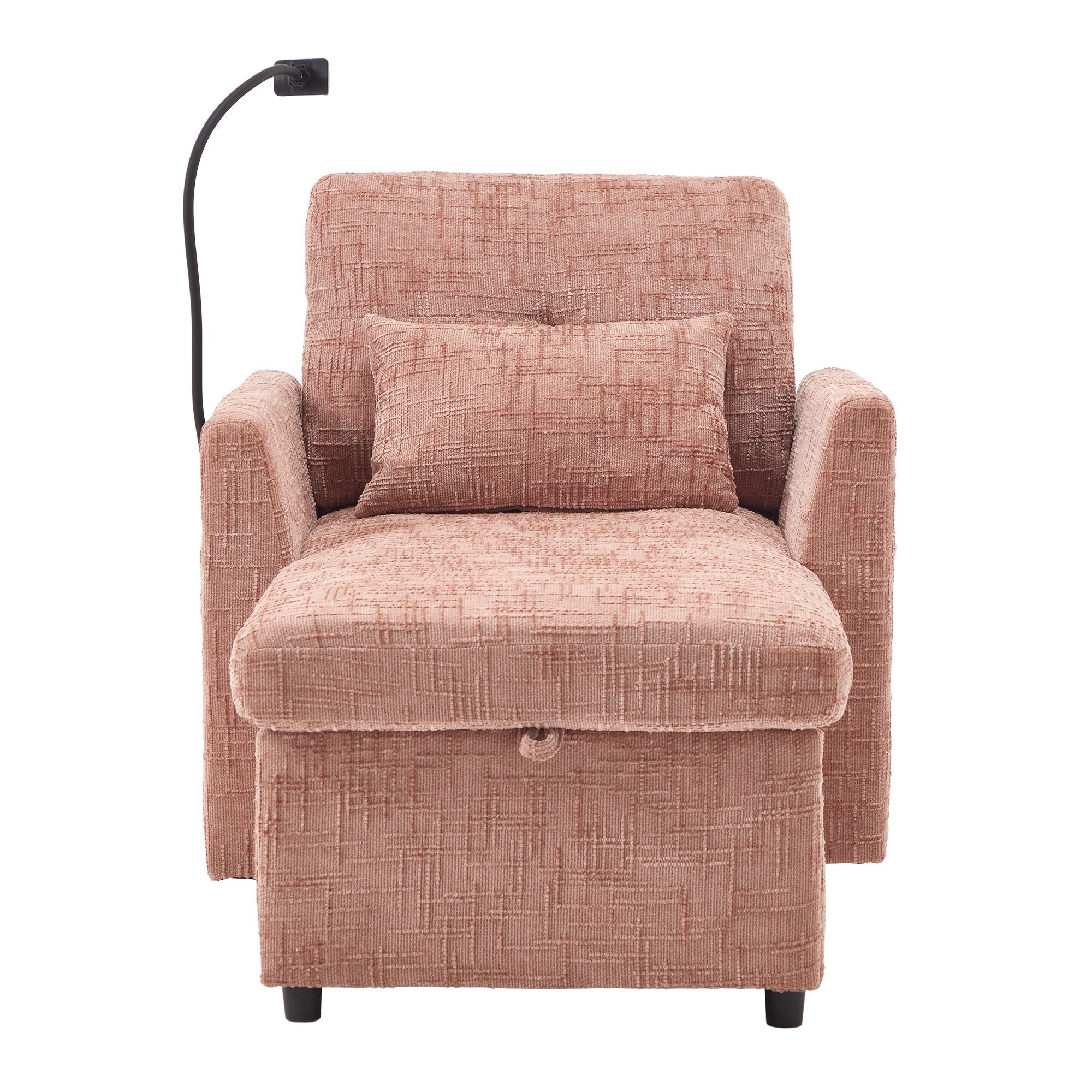 Multifunctional Chenille Recliner Sofa With Storage And Phone Bracket - Best Buy Furniture