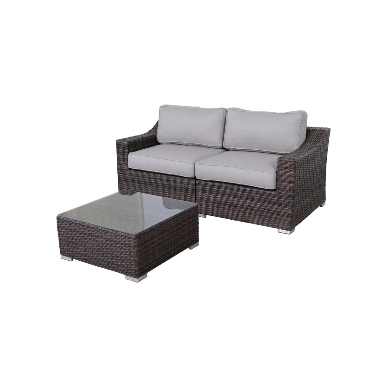 Outdoor Wicker Conversation Set With Cushions, All Weather - Best Buy Furniture