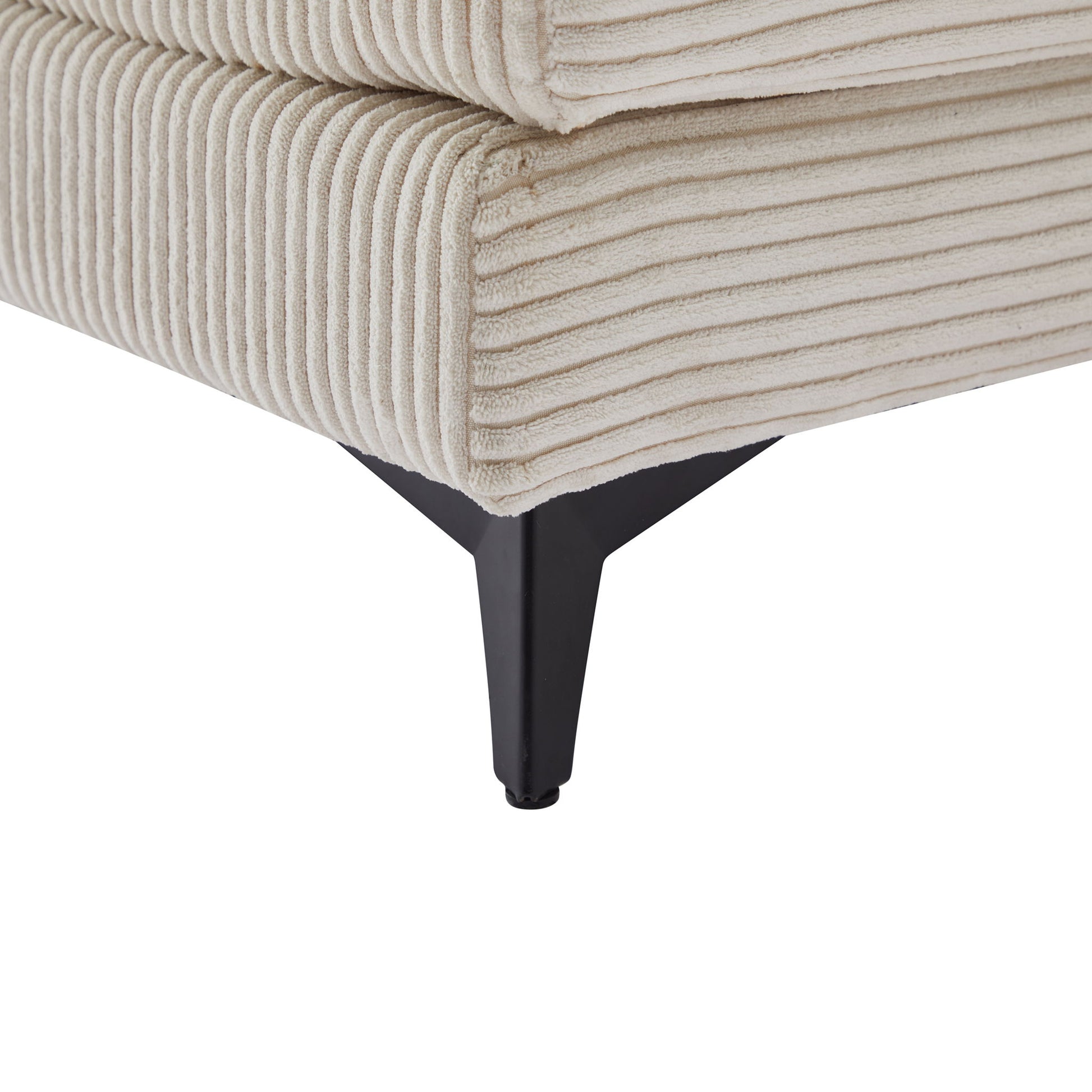 Modern Corduroy Deep Seat Sectional Sofa With Ottoman - Best Buy Furniture