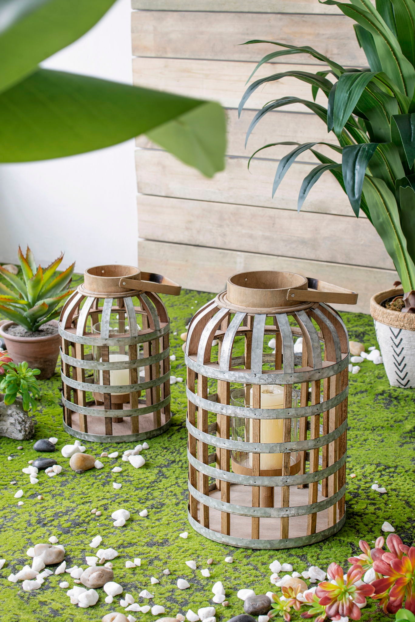 Decorative Lantern With Handle, Wooden Lantern For Indoor Outdoor, Home Garden Wedding - Best Buy Furniture