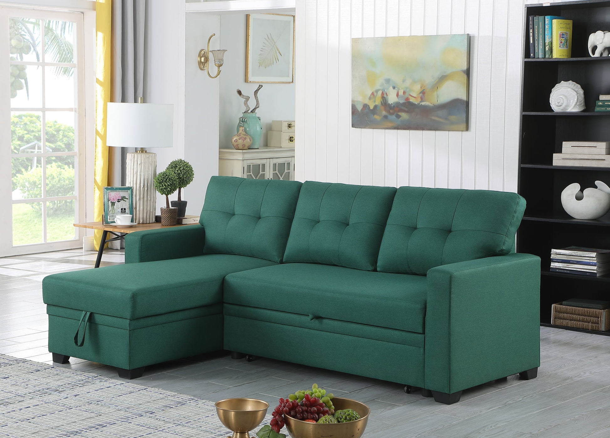 Upholstered Pull Out Sectional Sofa With Chaise - Best Buy Furniture