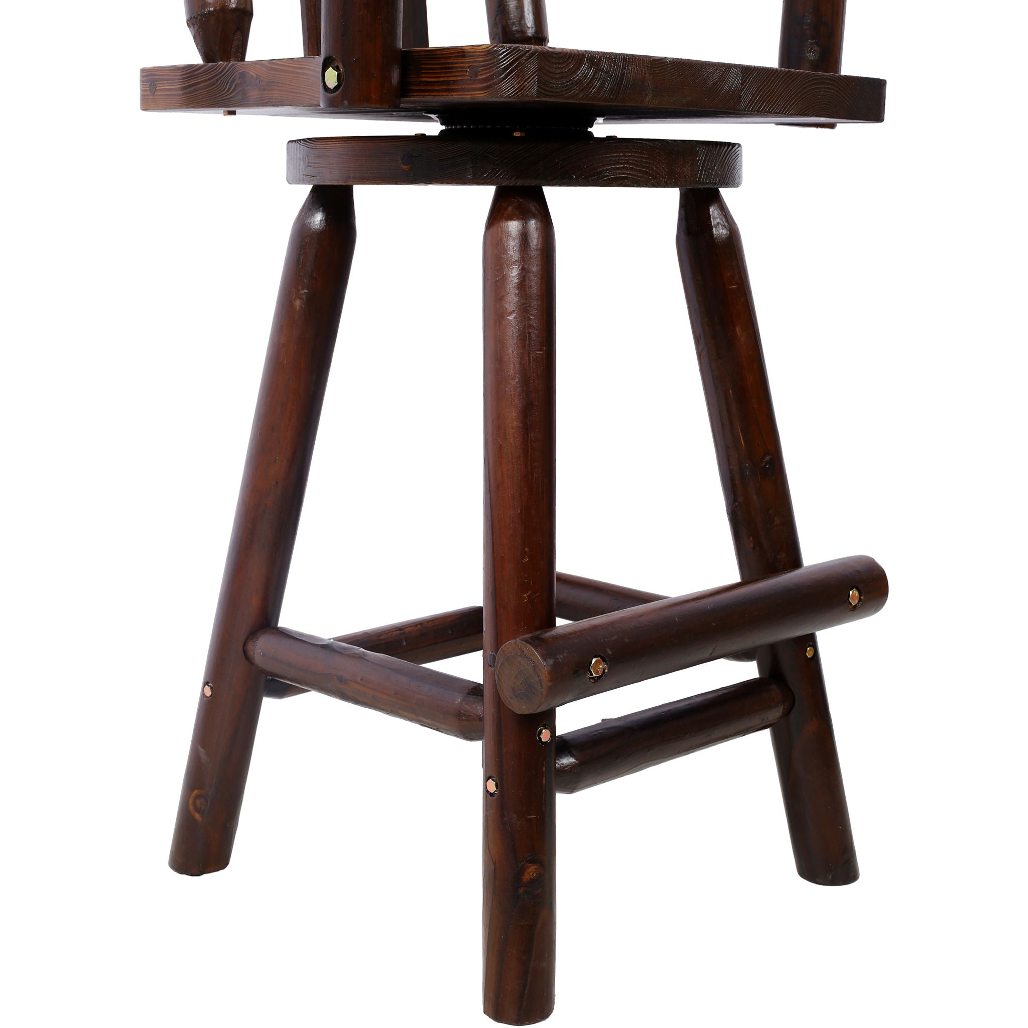 Rustic Bar Stool, Fir Wood Construction, Wide Armrest - Best Buy Furniture