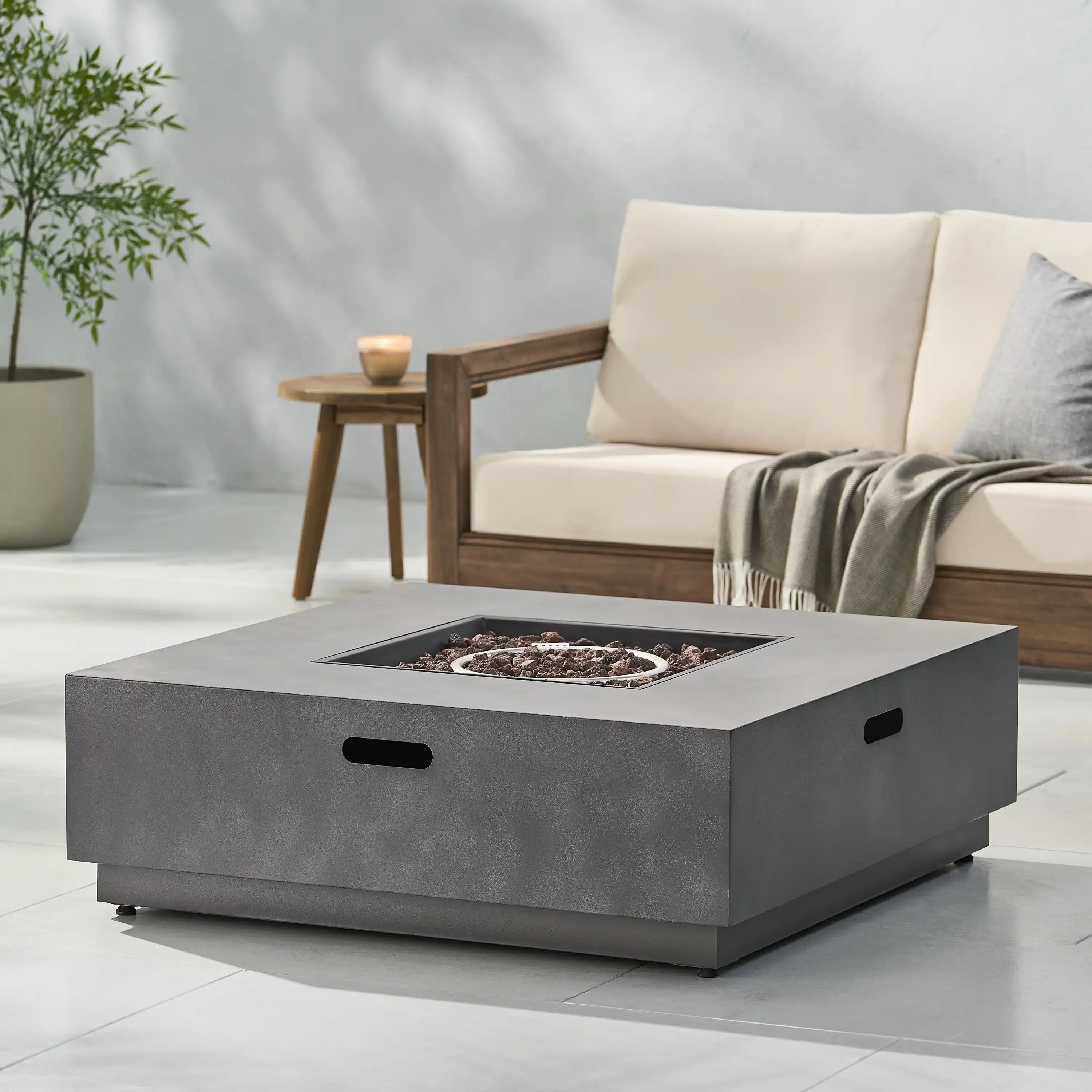 SQUARE Iron FIRE PIT-50 000 BTU - Best Buy Furniture