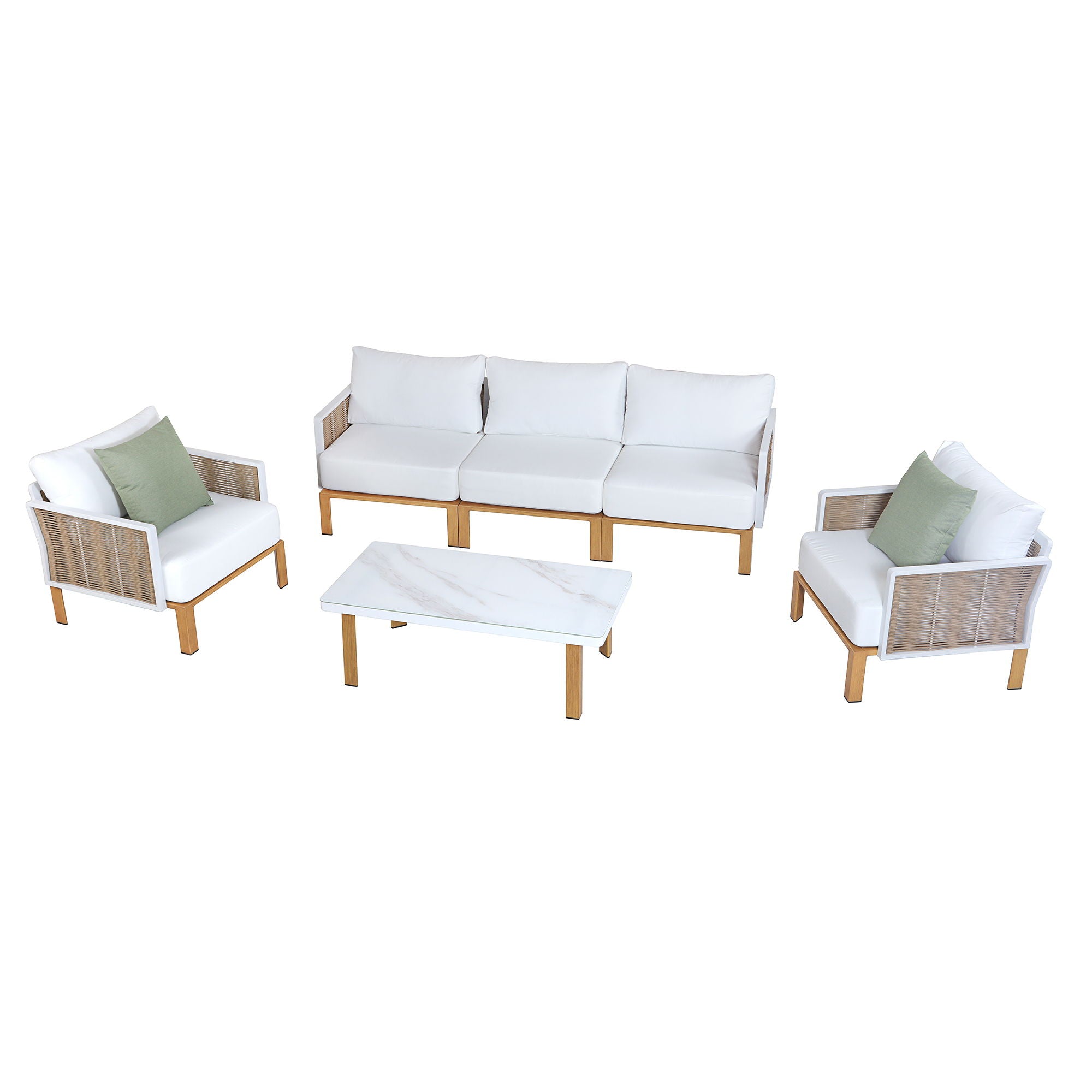Vine - 4 Piece Outdoor Conversation Set - White