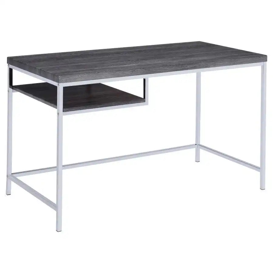 Kravitz - 1-Shelf Writing Desk - Weathered Gray - Best Buy Furniture
