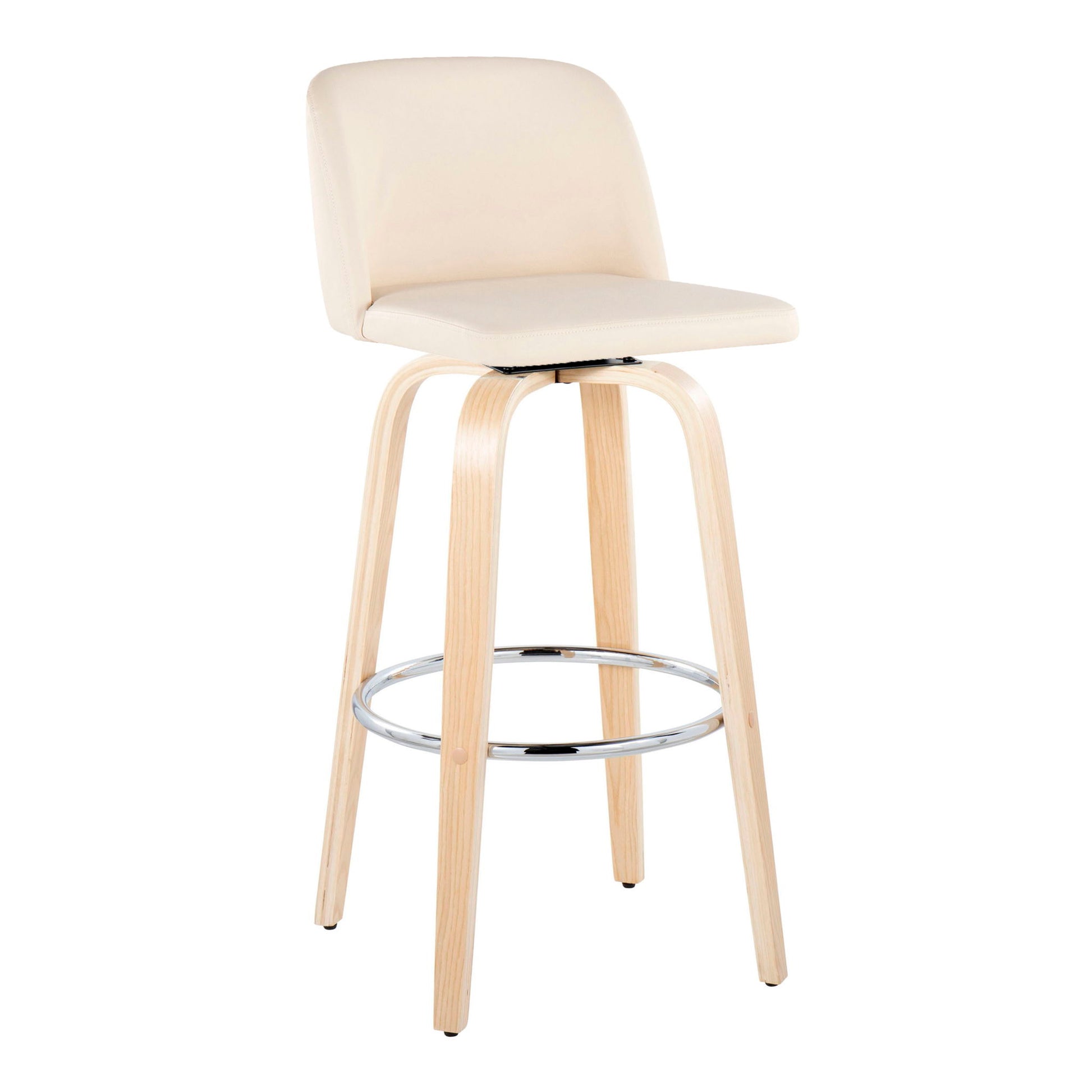 Toriano - Contemporary Fixed Height Barstool & Swivel With Round Footrest (Set of 2) - Best Buy Furniture