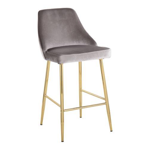 Marcel - Contemporary / Glam Counter Stool (Set of 2) - Gold / Silver - Best Buy Furniture