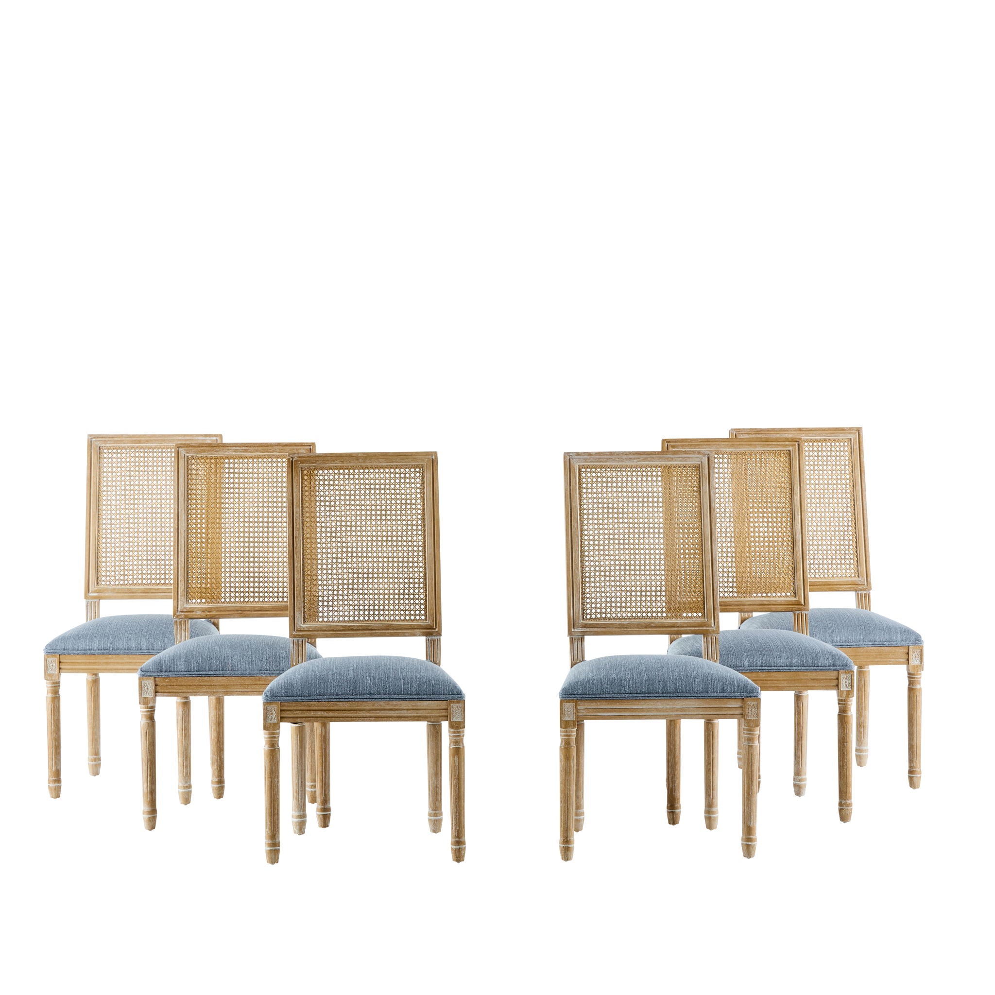 French Country Dining Chair With Rectangular Cane Backrest And Smooth Upholstered Seating - Best Buy Furniture