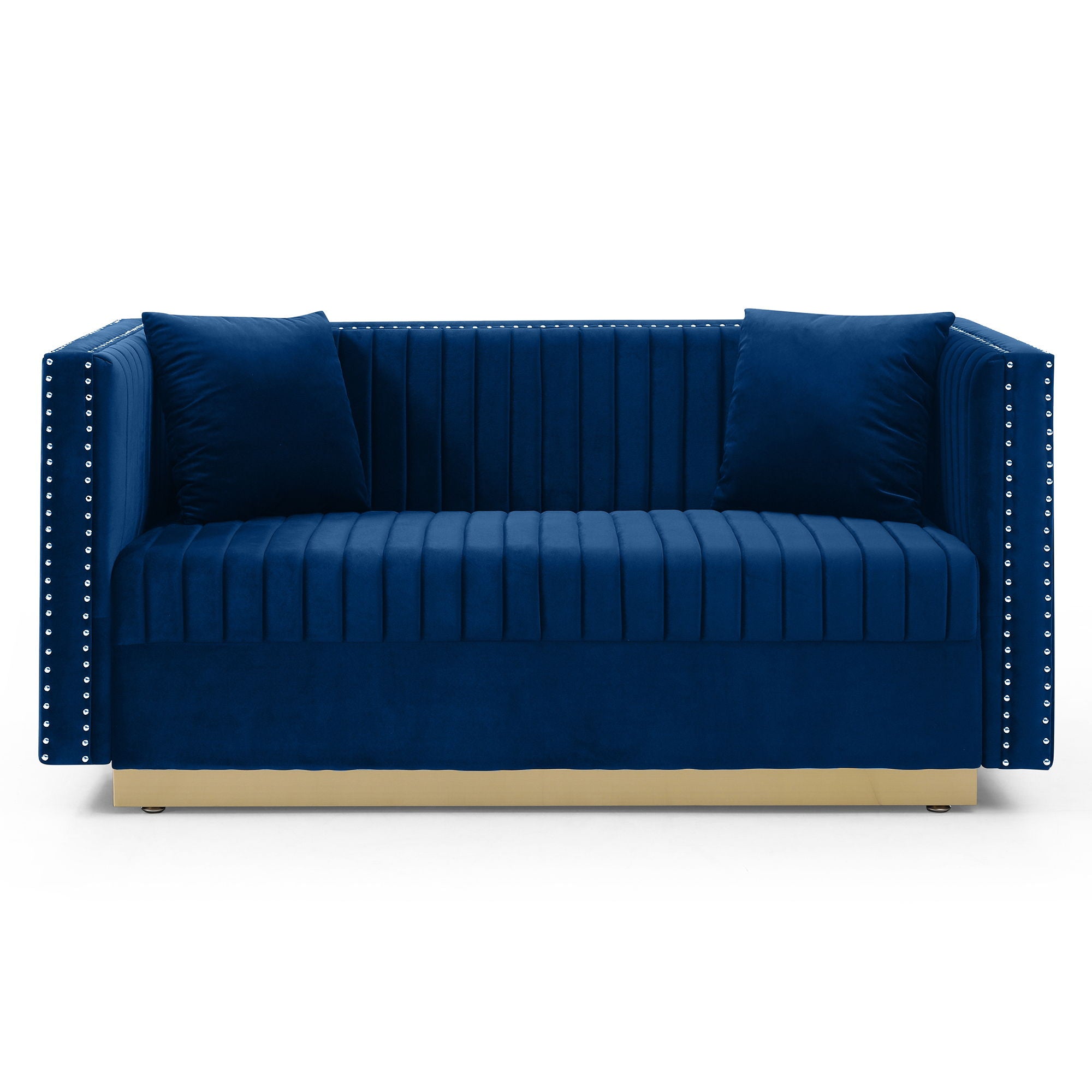 Contemporary Vertical Channel Tufted Sofa Loveseat Modern Upholstered Couch For Living Room With 2 Pillows - Best Buy Furniture